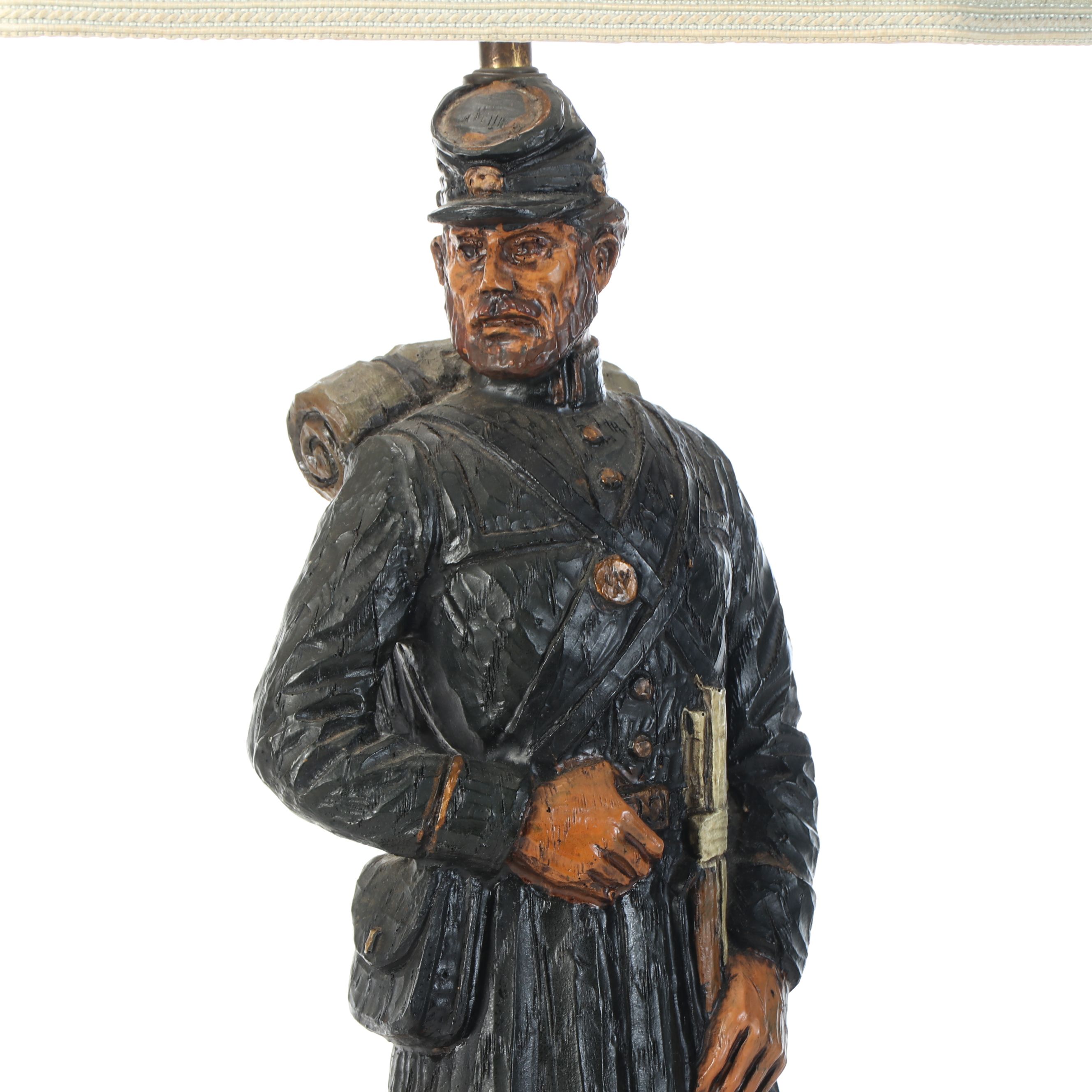 American Civil War Union and Confederate Soldier Table Lamps, Late 20th C.