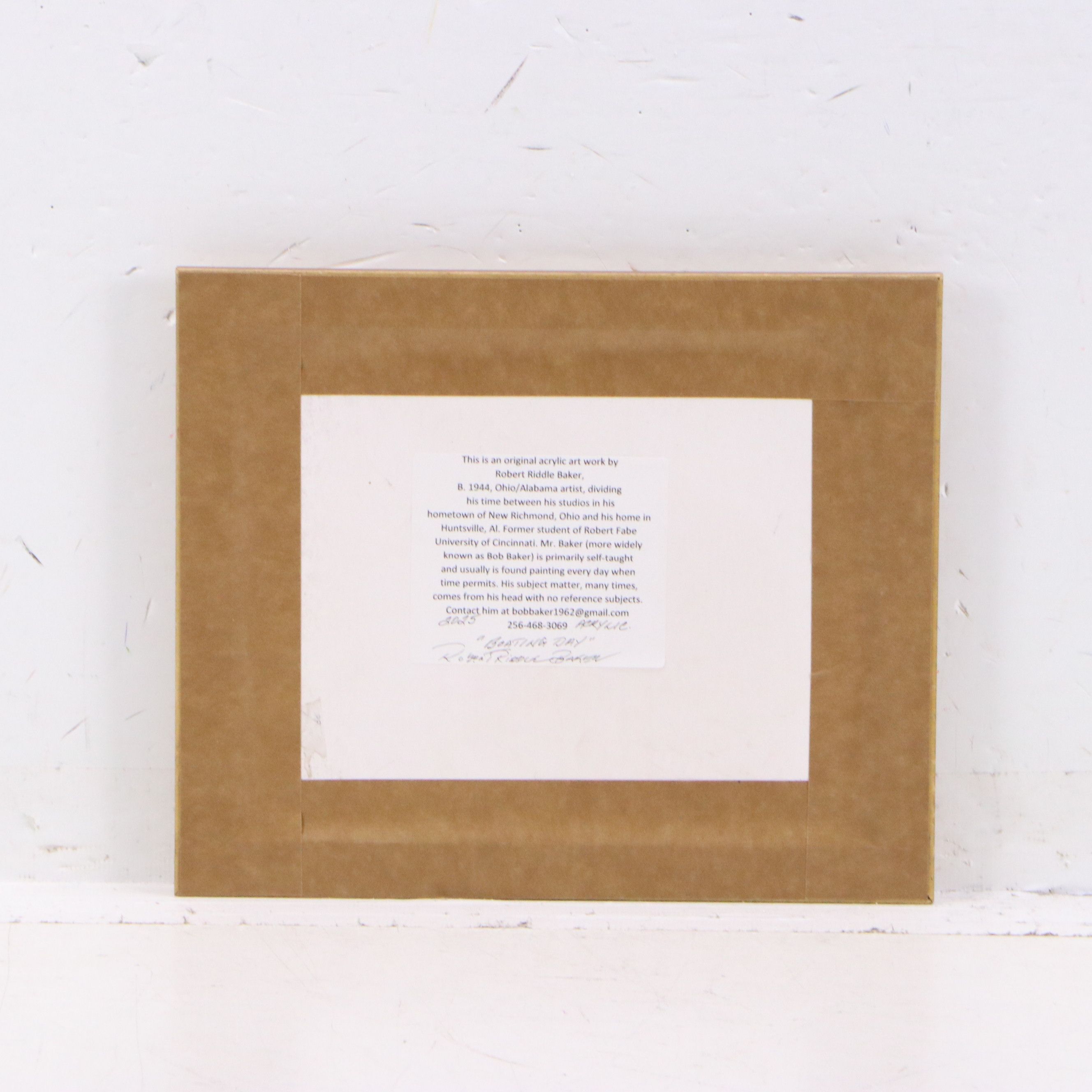 Robert Riddle Baker Acrylic Painting "Boating Day," 2025