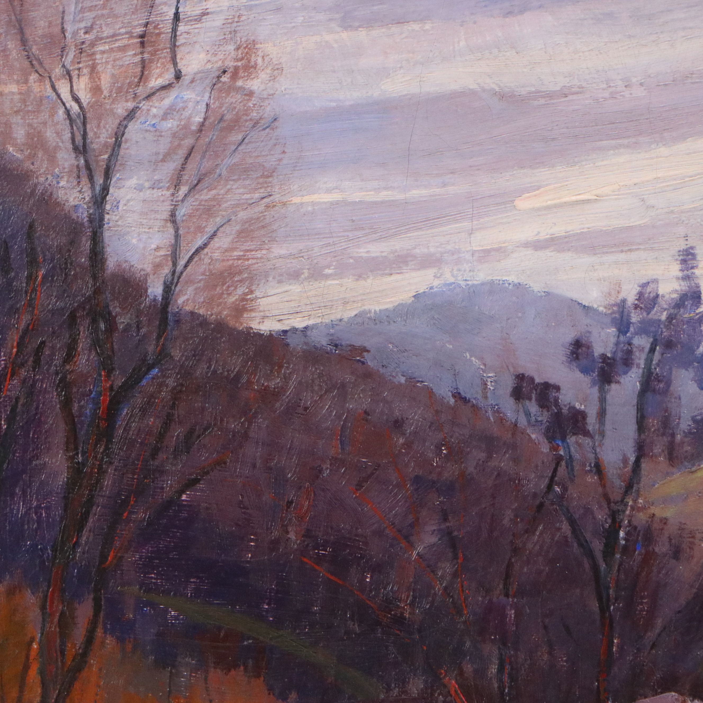 Camillo Adriani Fall Landscape Oil Painting, Late 20th Century