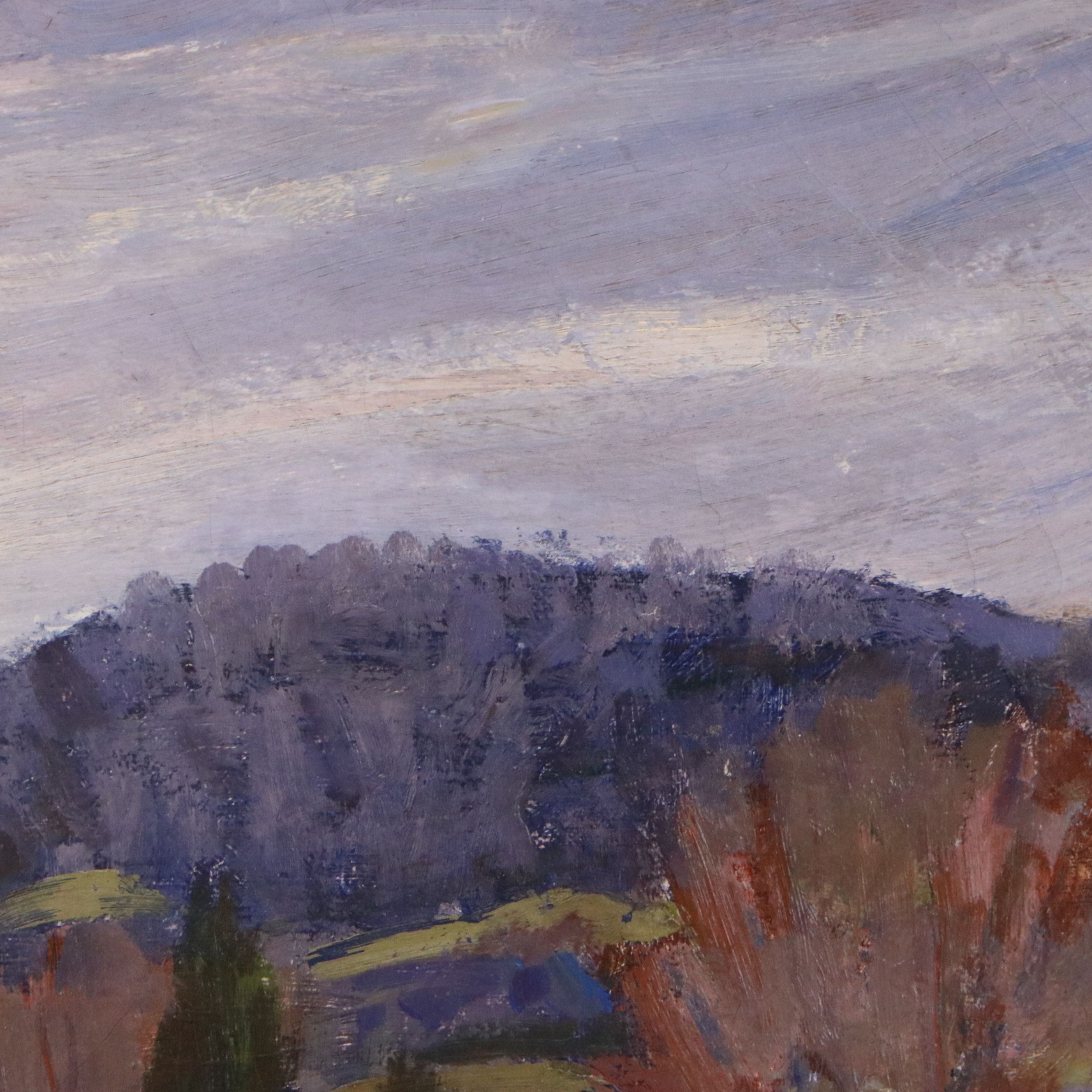 Camillo Adriani Fall Landscape Oil Painting, Late 20th Century