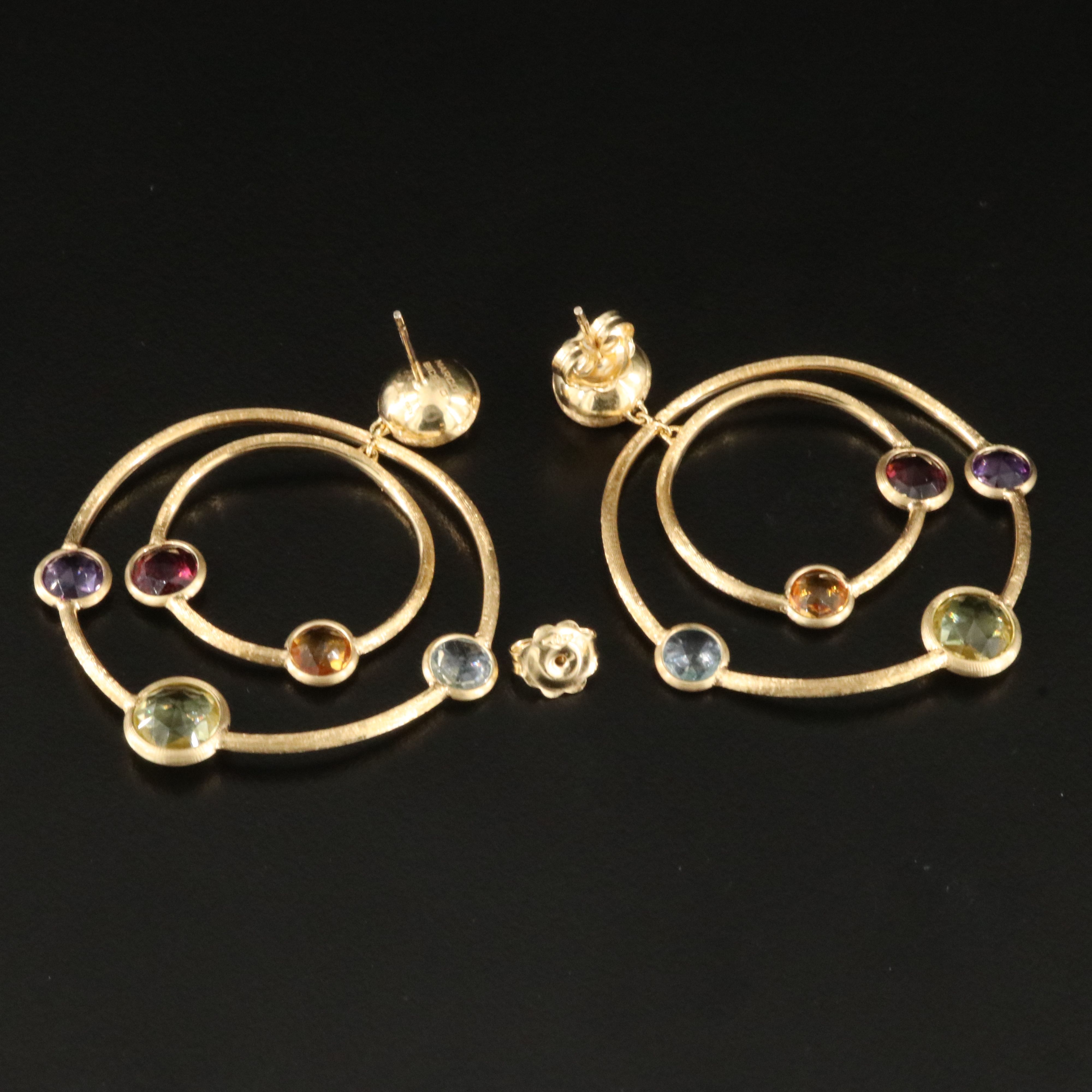 Marco Bicego Jaipur Color 18K Multi Gemstone Double Hoop Earrings