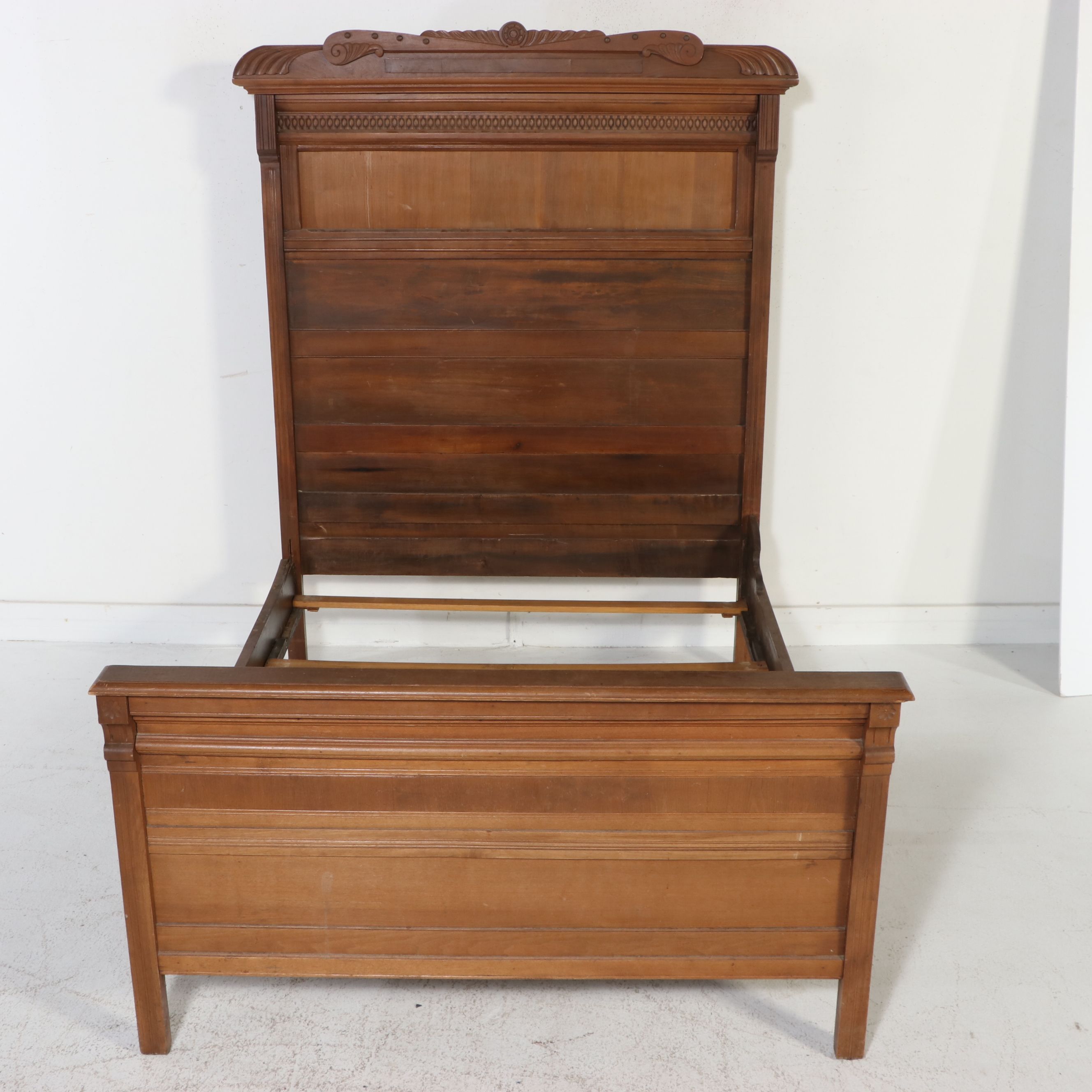Victorian Eastlake Style Walnut Bed Frame, Late 19th Century