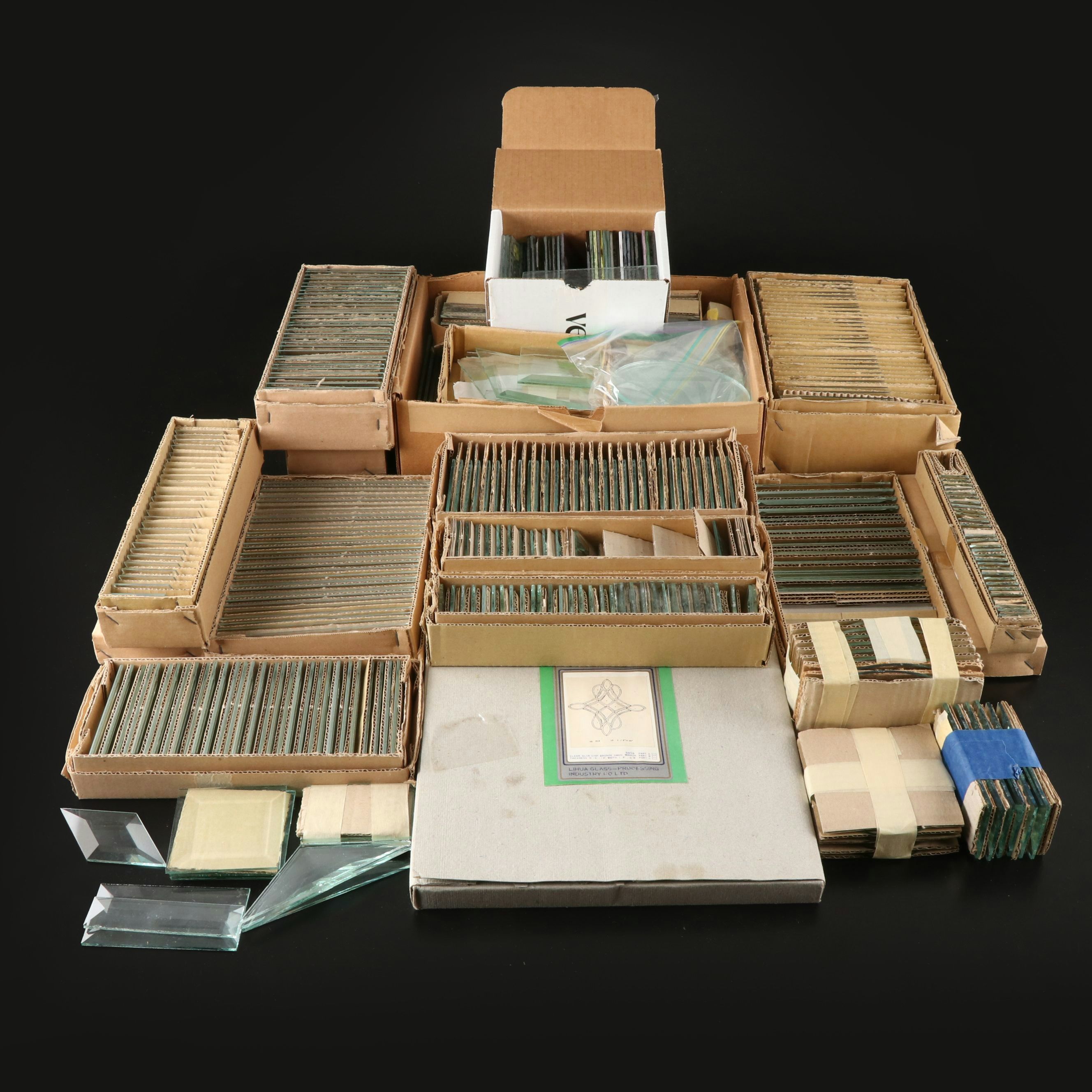 Lihua Glass Pattern Set with More Clear Beveled and Other Glass Pieces