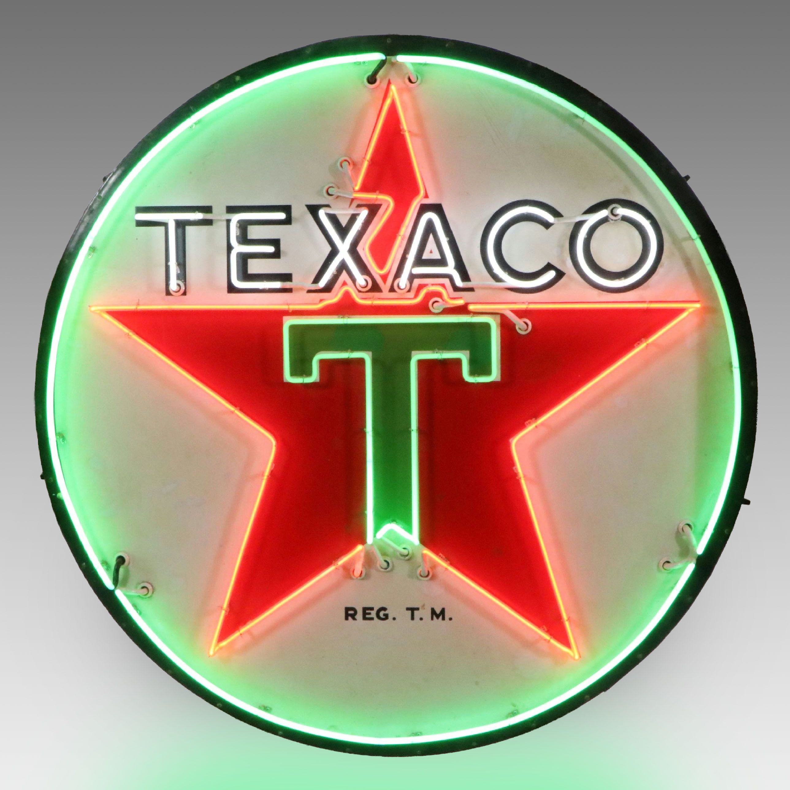 Vintage Single-Sided "Texaco" Porcelain Neon Advertising Sign