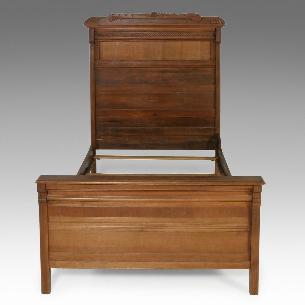 Victorian Eastlake Style Walnut Bed Frame, Late 19th Century