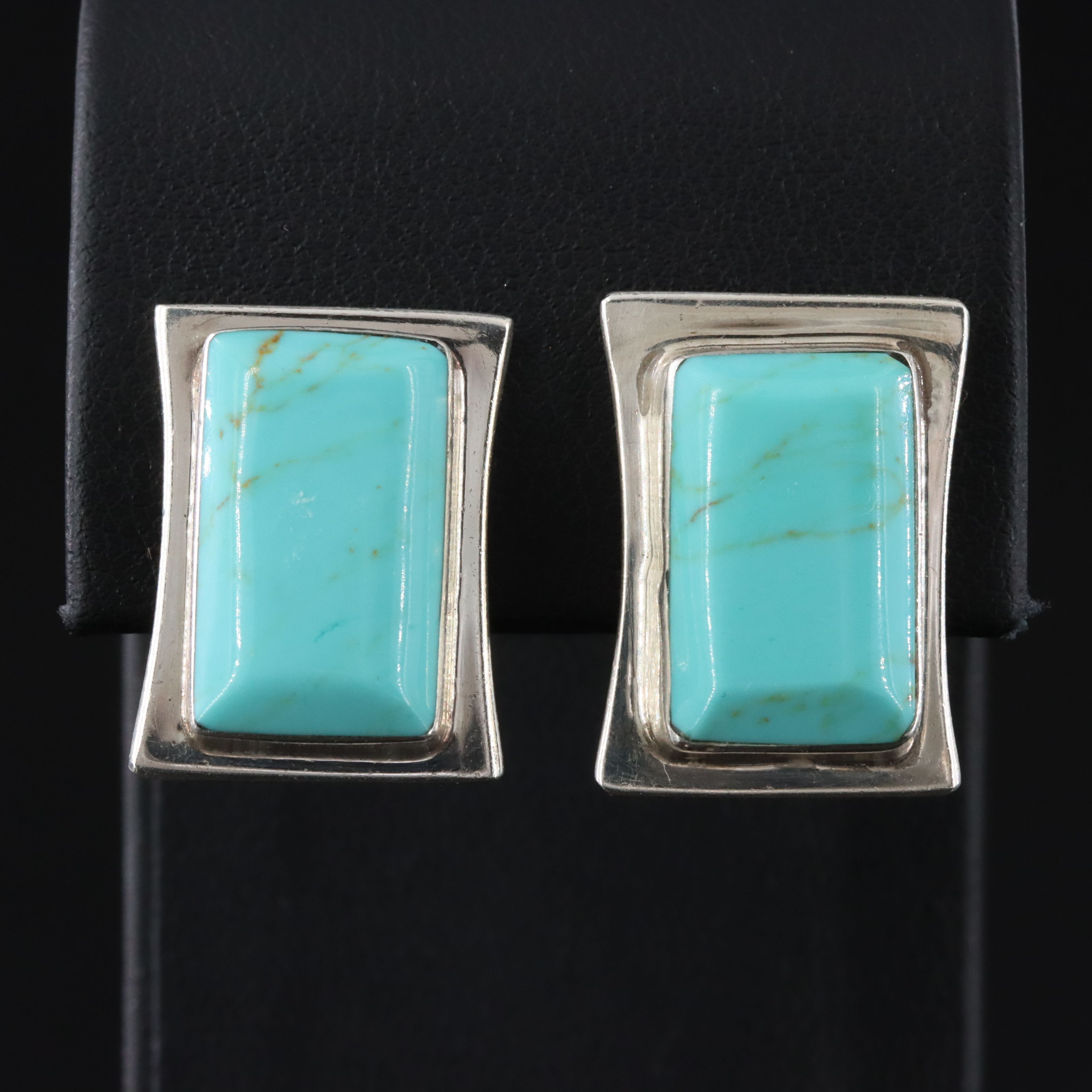 Sterling Faux Turquoise Earrings