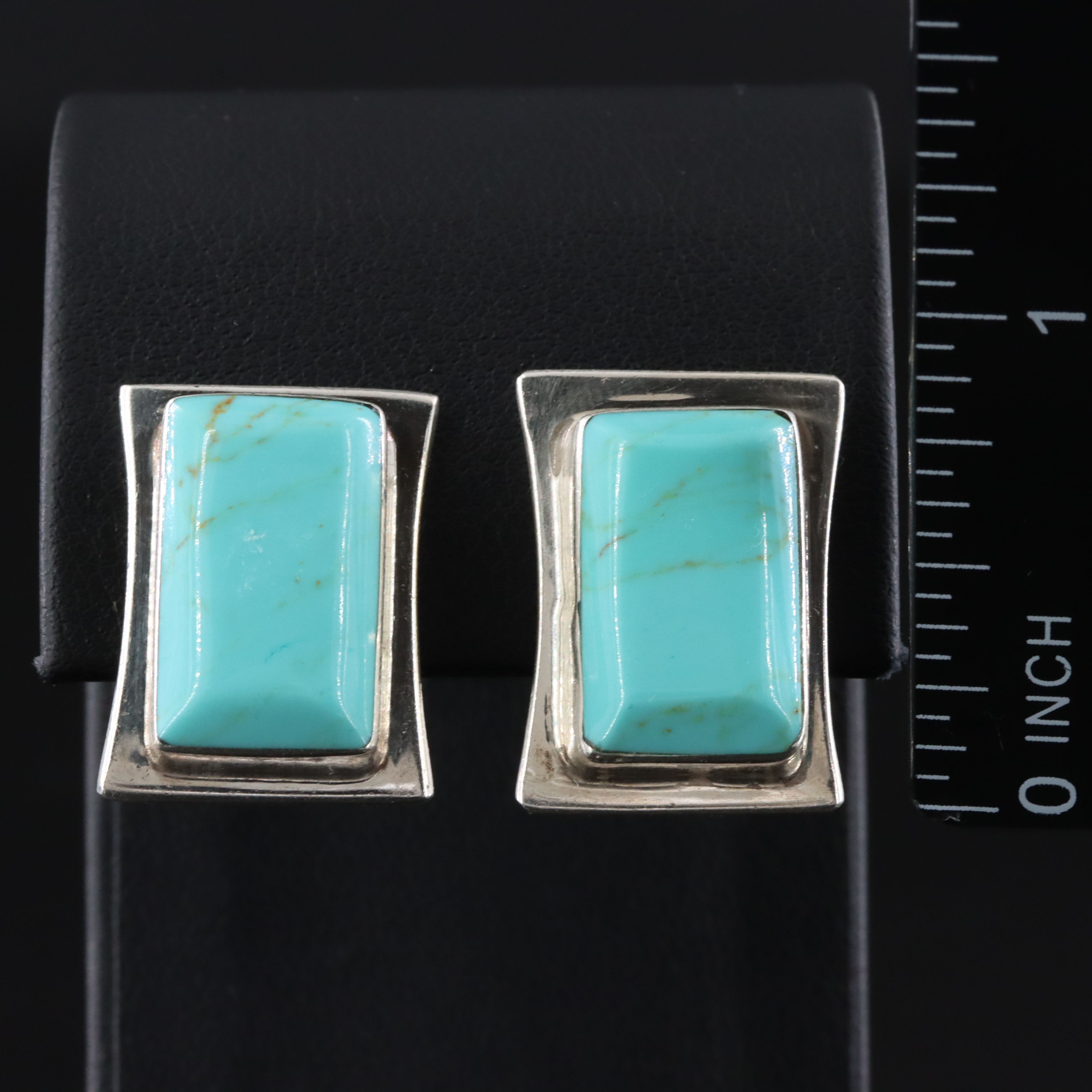Sterling Faux Turquoise Earrings