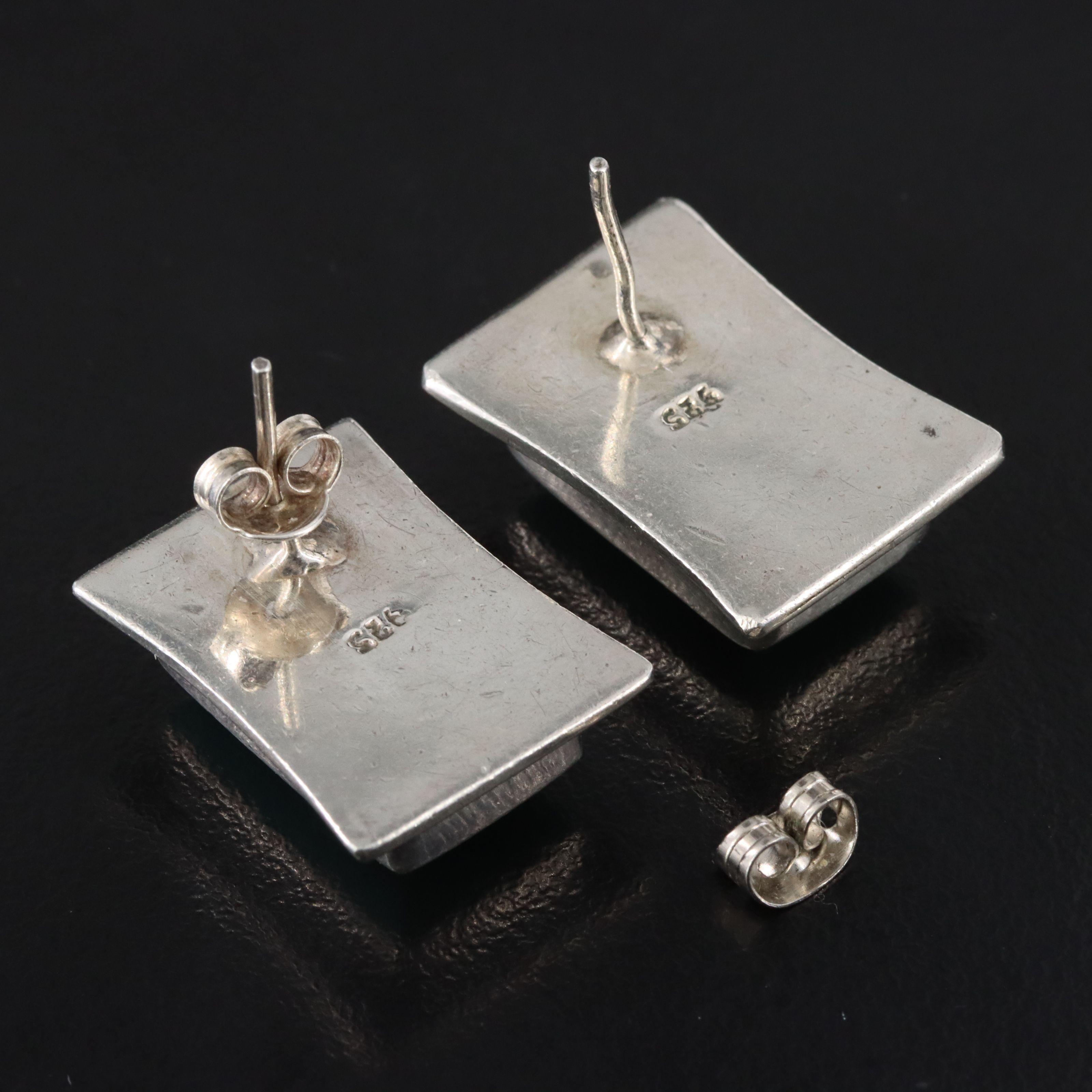 Sterling Faux Turquoise Earrings