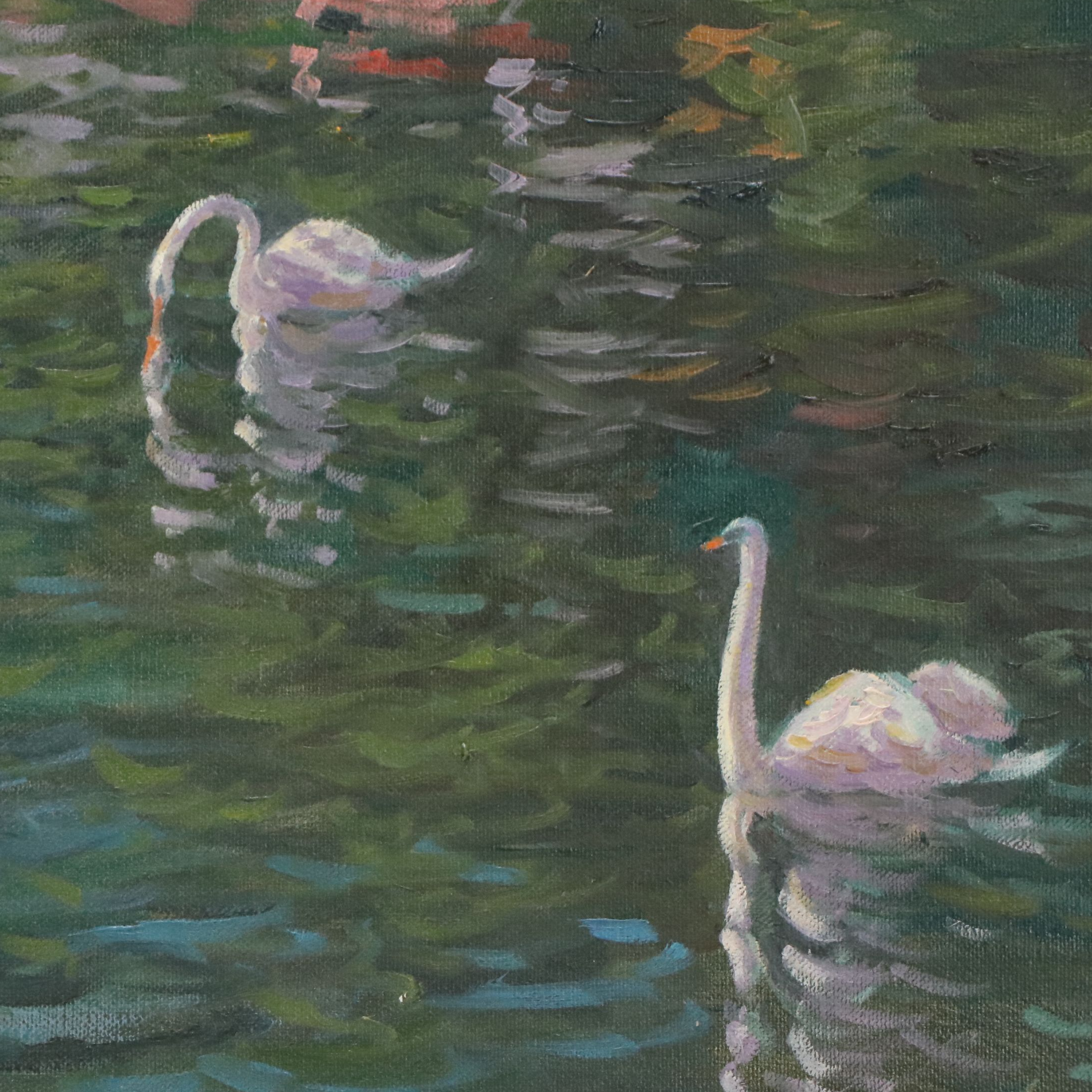 Impressionistic Style Landscape Oil Painting, Late 20th Century