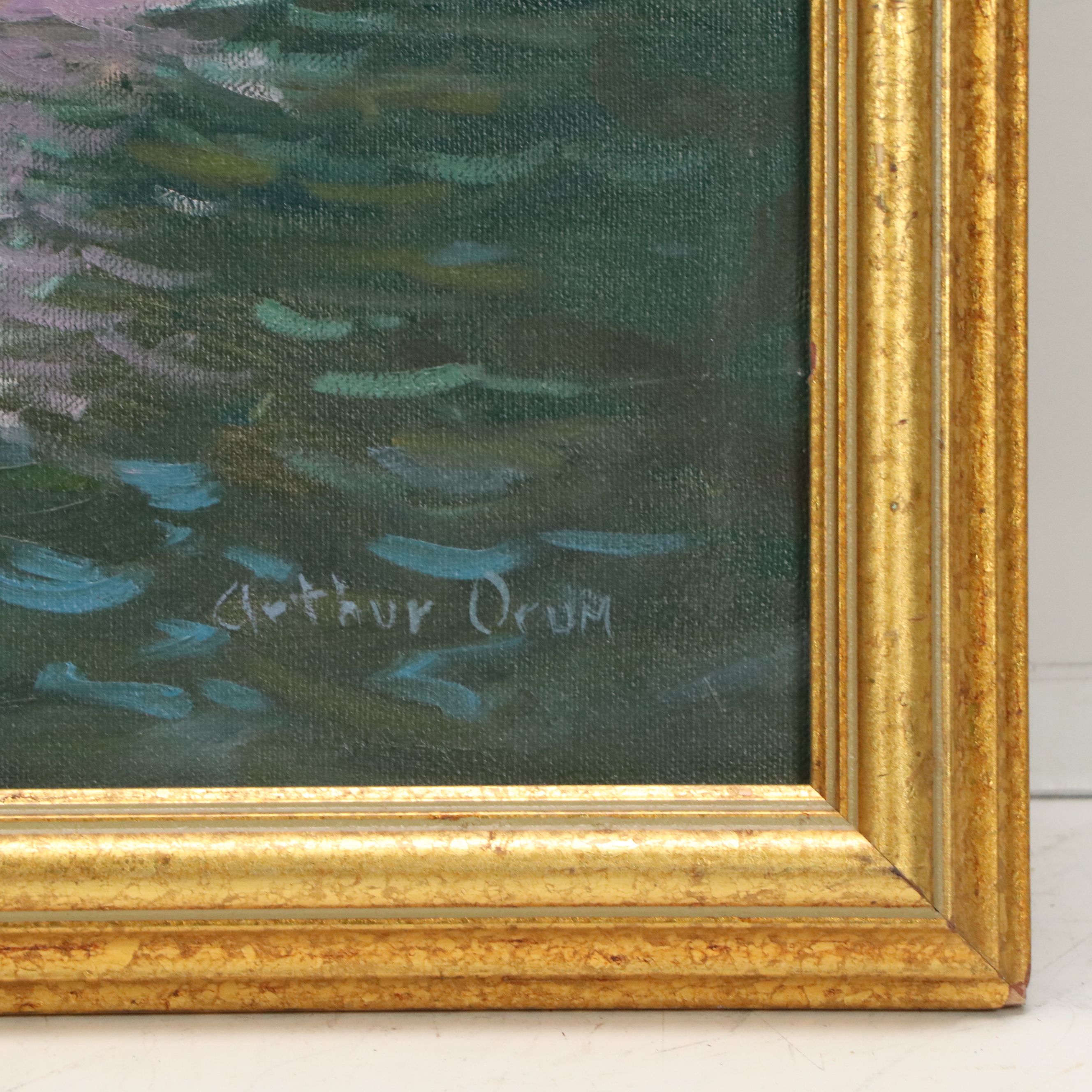 Impressionistic Style Landscape Oil Painting, Late 20th Century