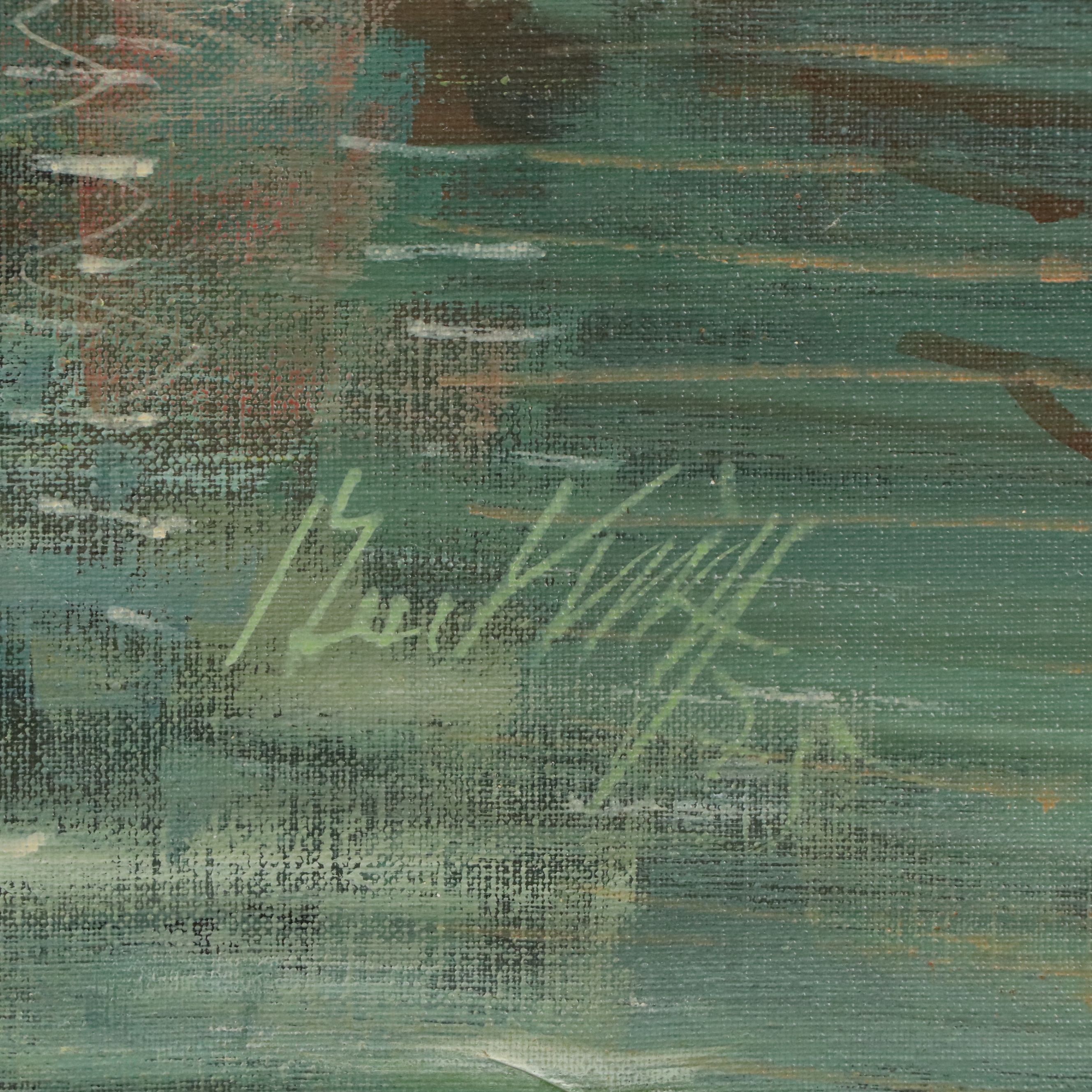 Parisian Harbor Scene Oil Painting "Bateaux - Pêche - Norandie," 1975