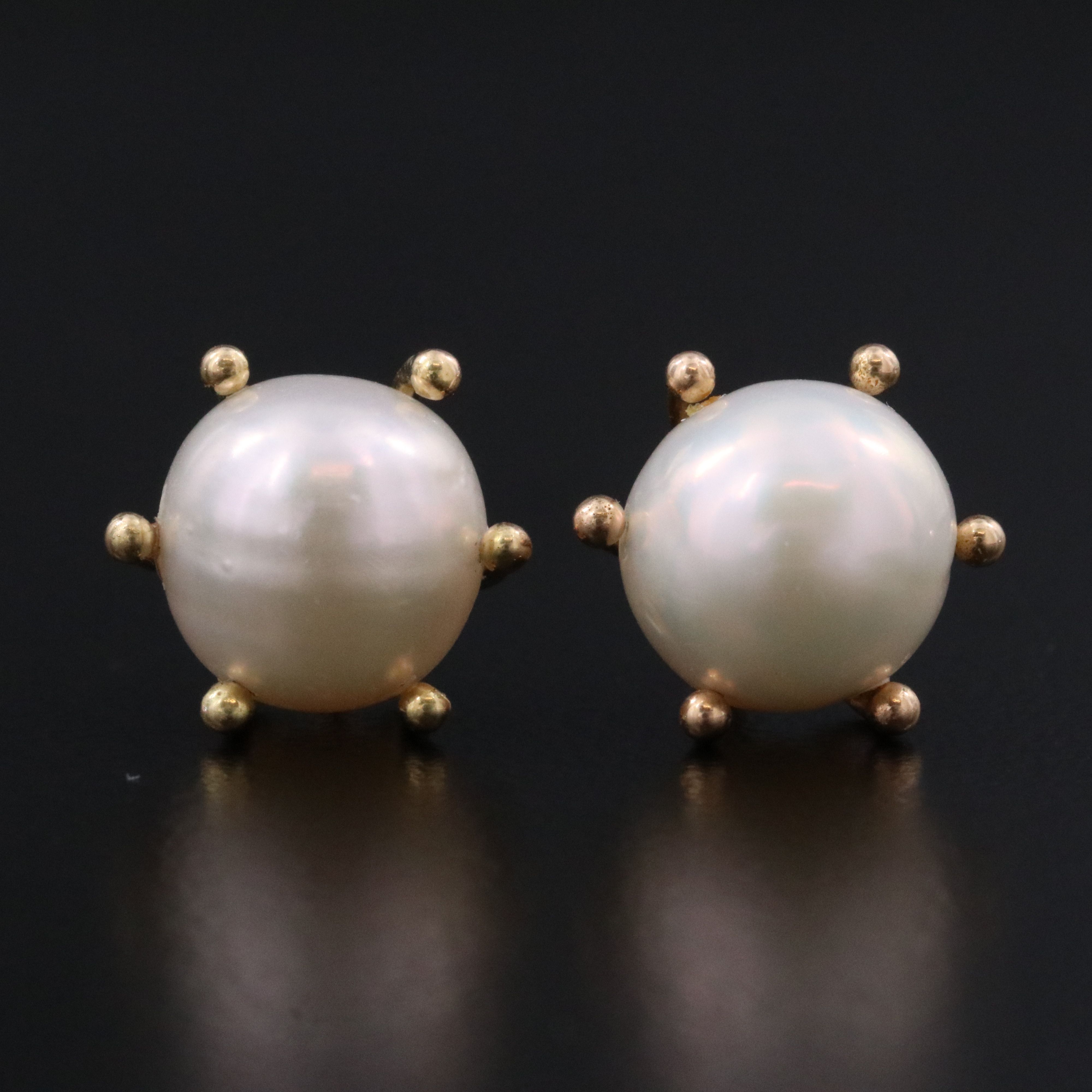 14K Pearl Stud Earrings