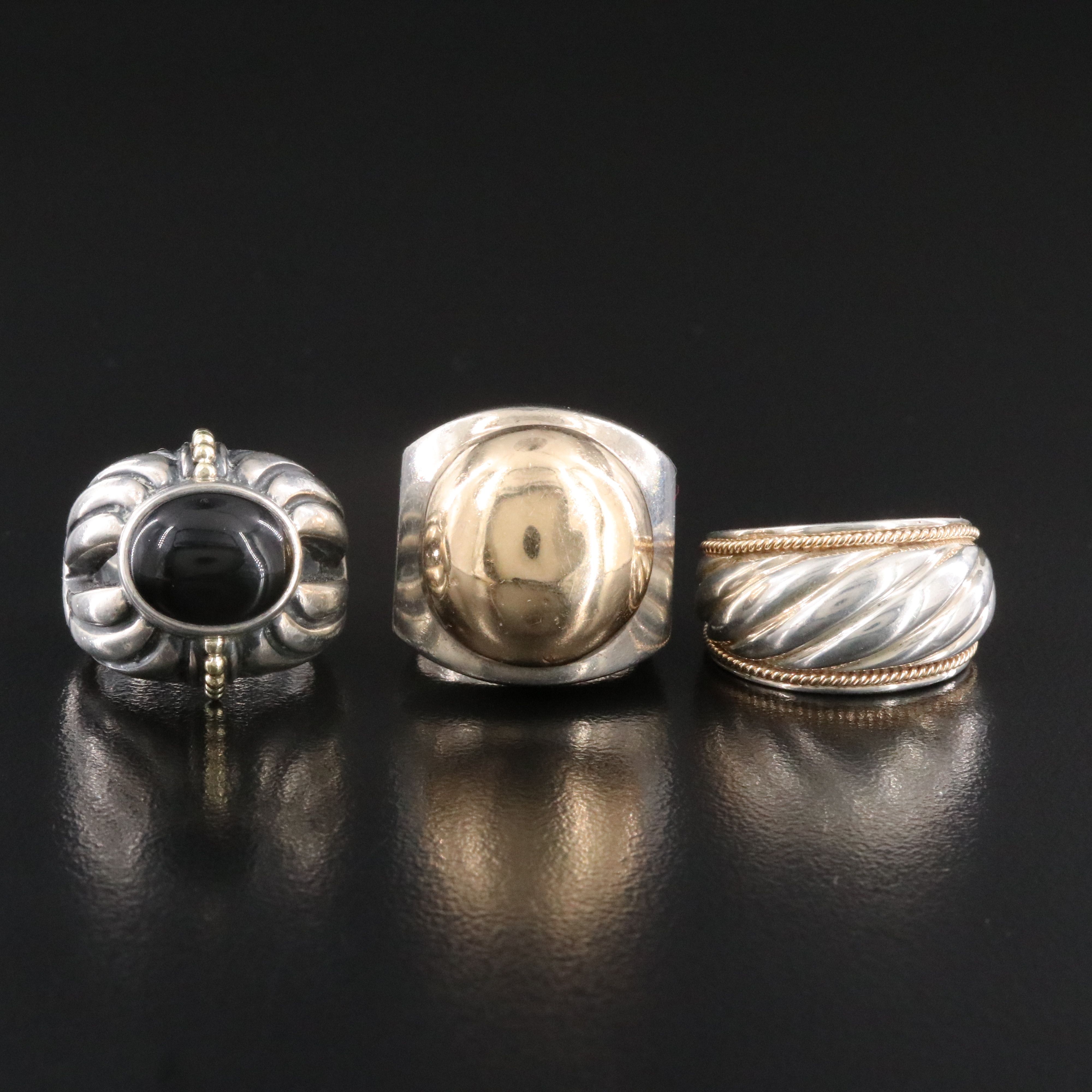 Sterling Ring Collection Featuring 14K and Caviar by Lagos Including Black Onyx