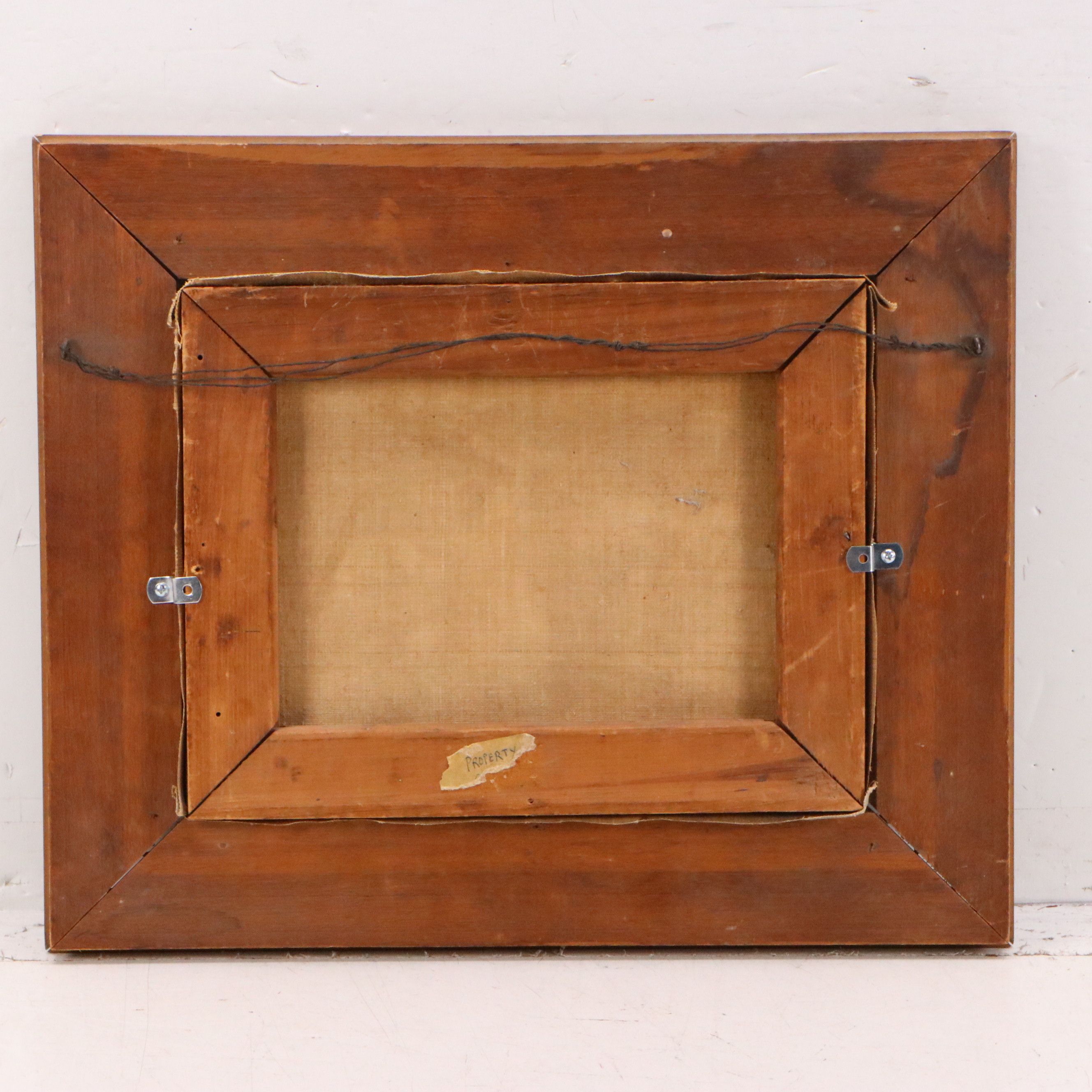 A. O. Scott Coastal Landscape Oil Painting of Figures on Beach Scene