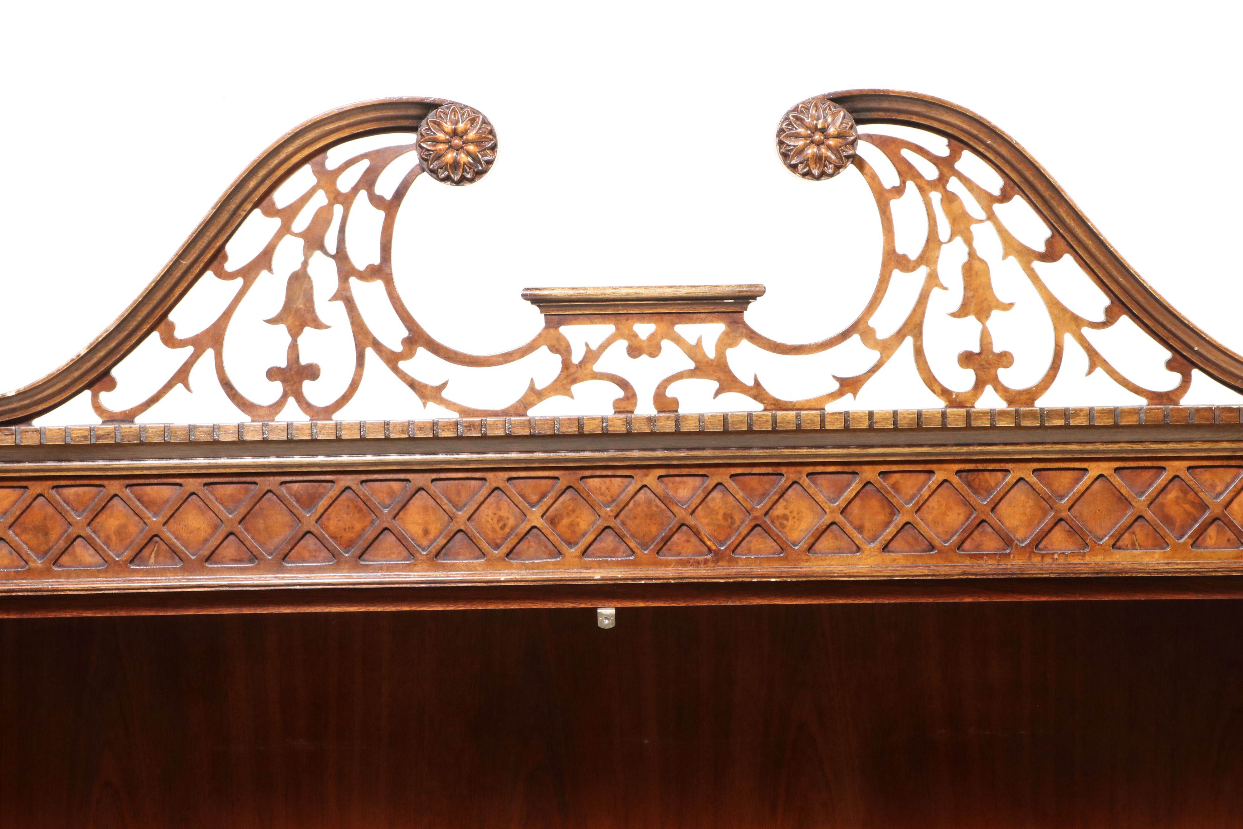 Chippendale Style Mahogany Breakfront China Cabinet