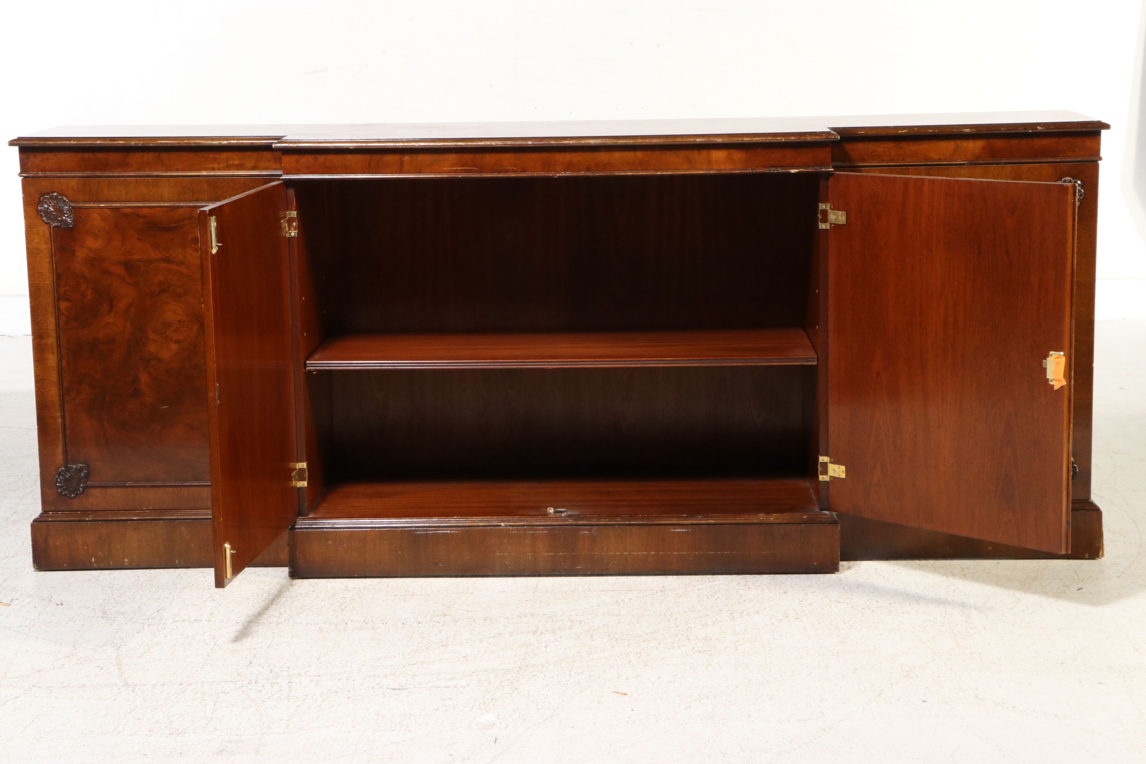 Chippendale Style Mahogany Breakfront China Cabinet