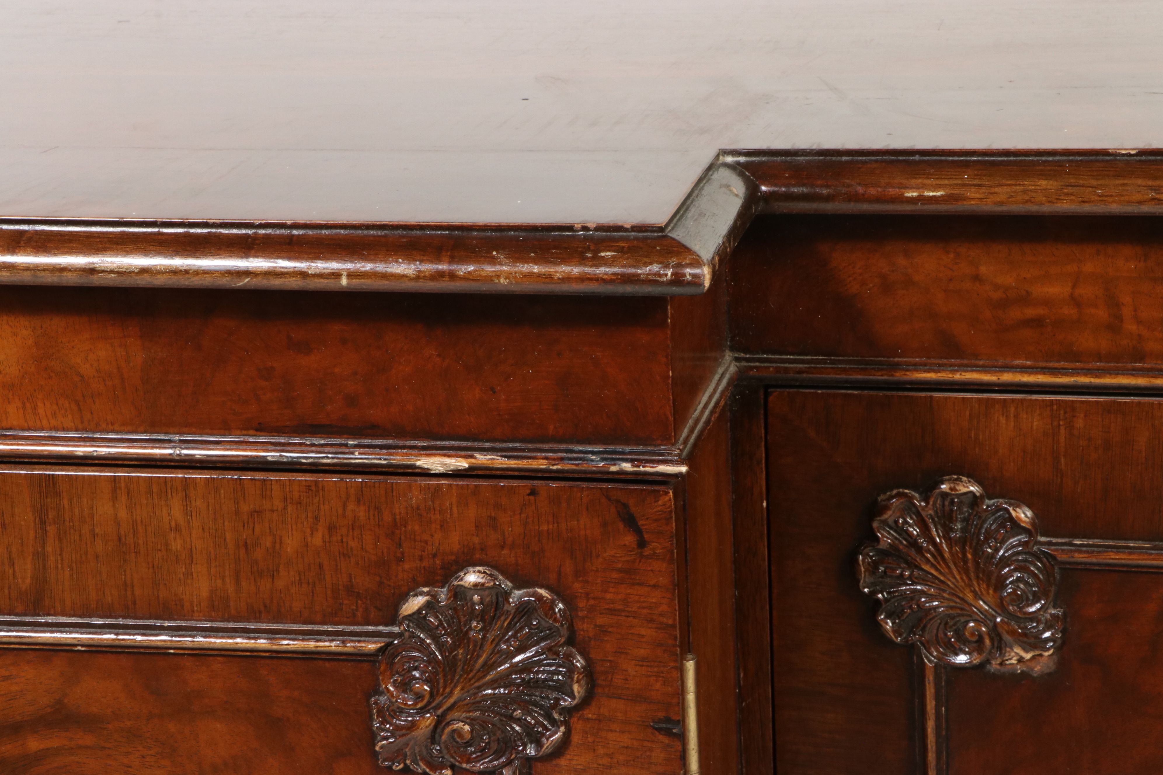 Chippendale Style Mahogany Breakfront China Cabinet