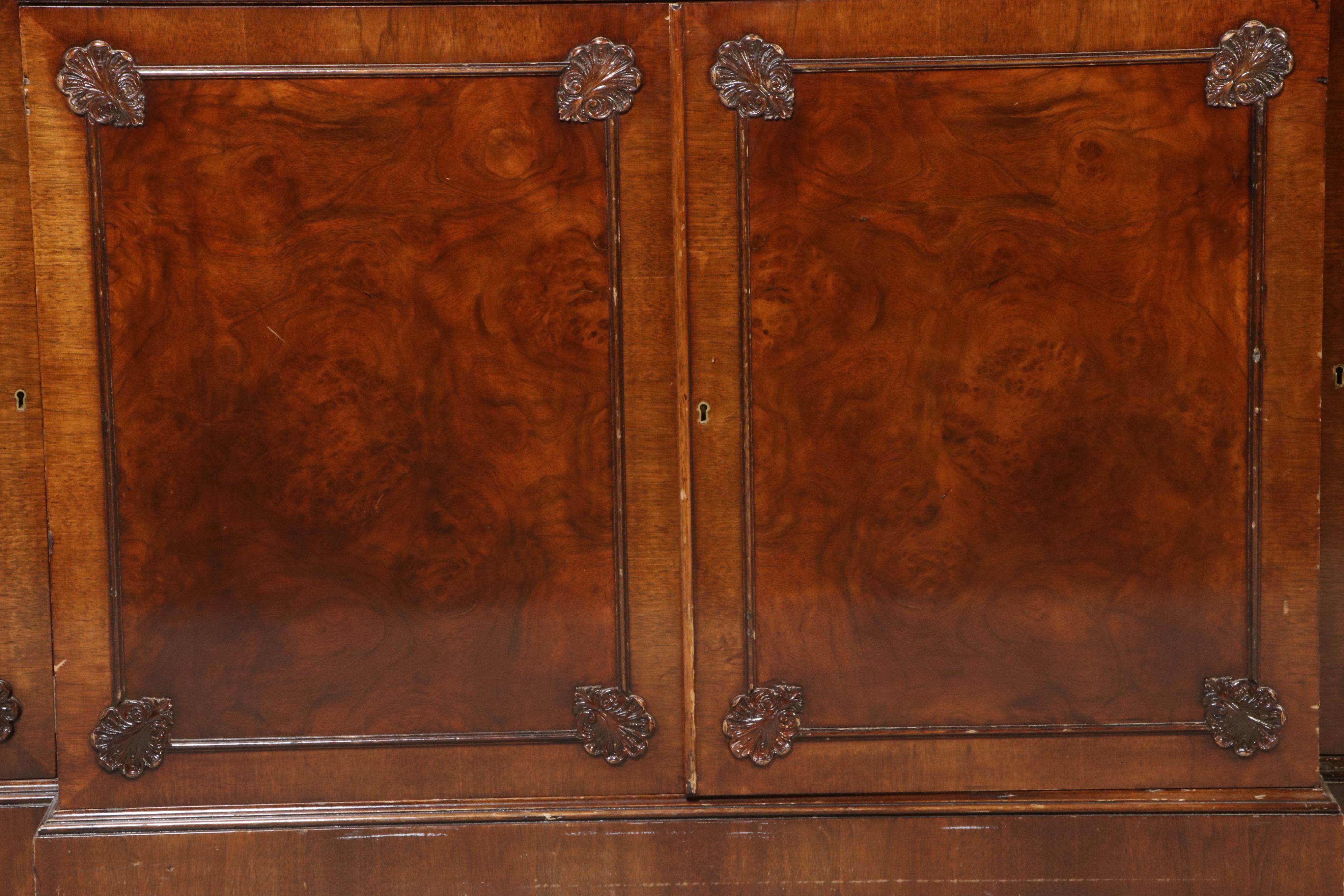 Chippendale Style Mahogany Breakfront China Cabinet
