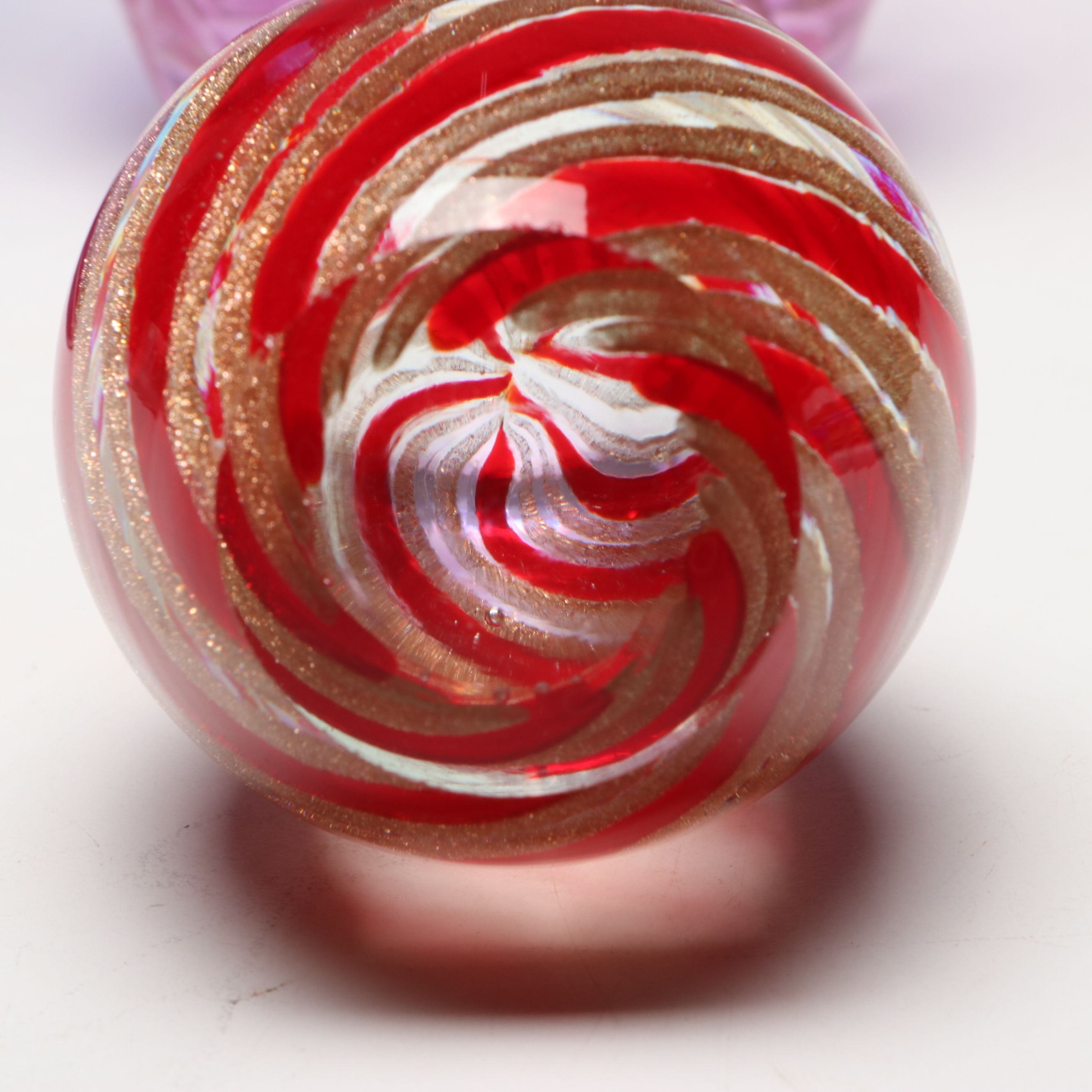 Murano Style Optic Swirl Paperweight with Vases and More Art Glass