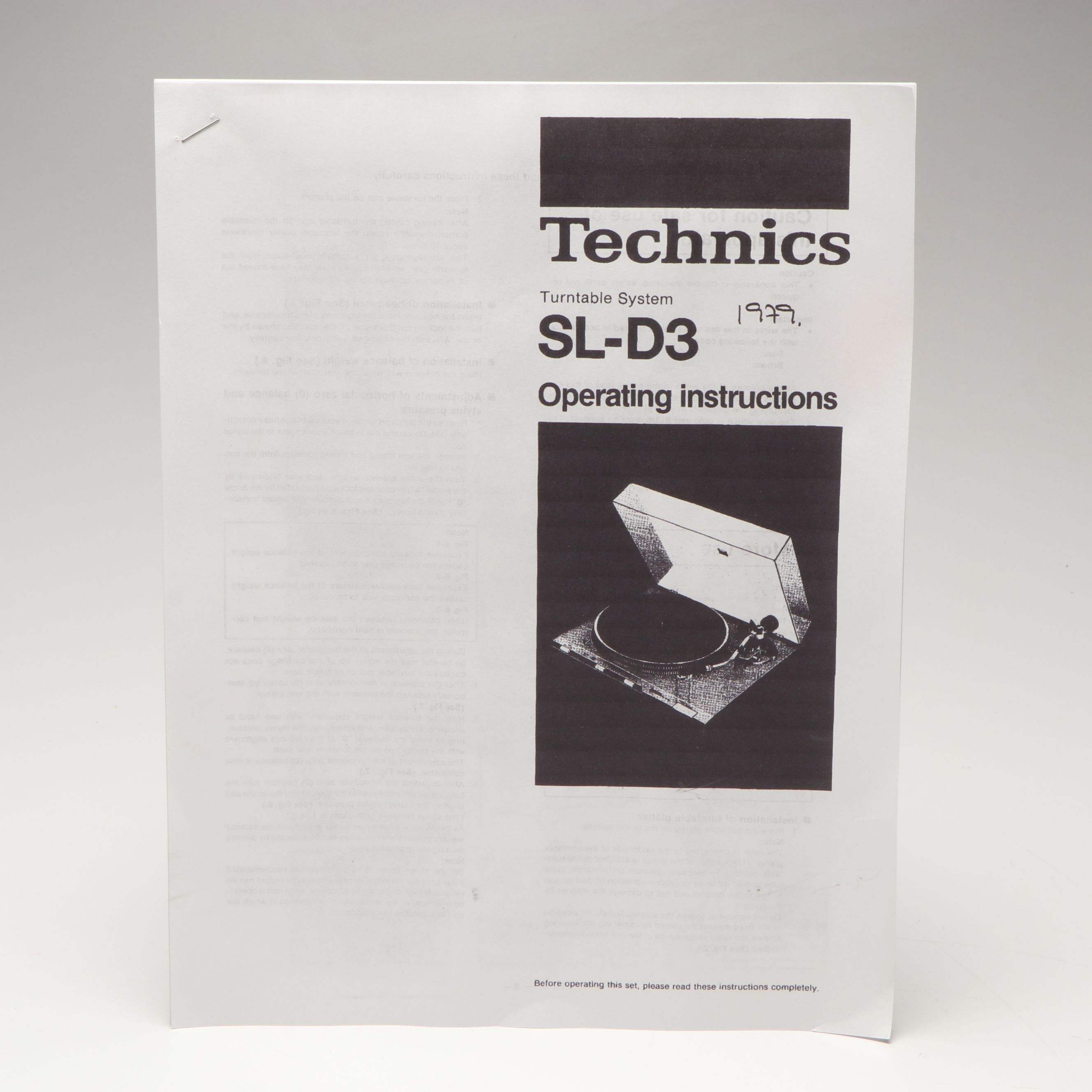 Technics SL-D3 Direct Drive Automatic Turntable