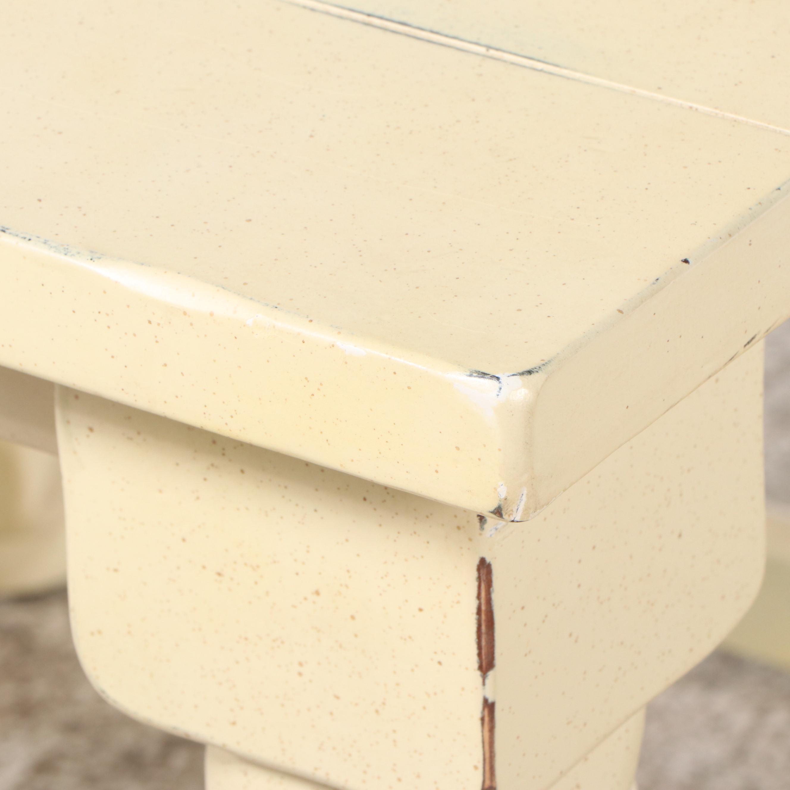 Contemporary Turned Painted Wood End Table