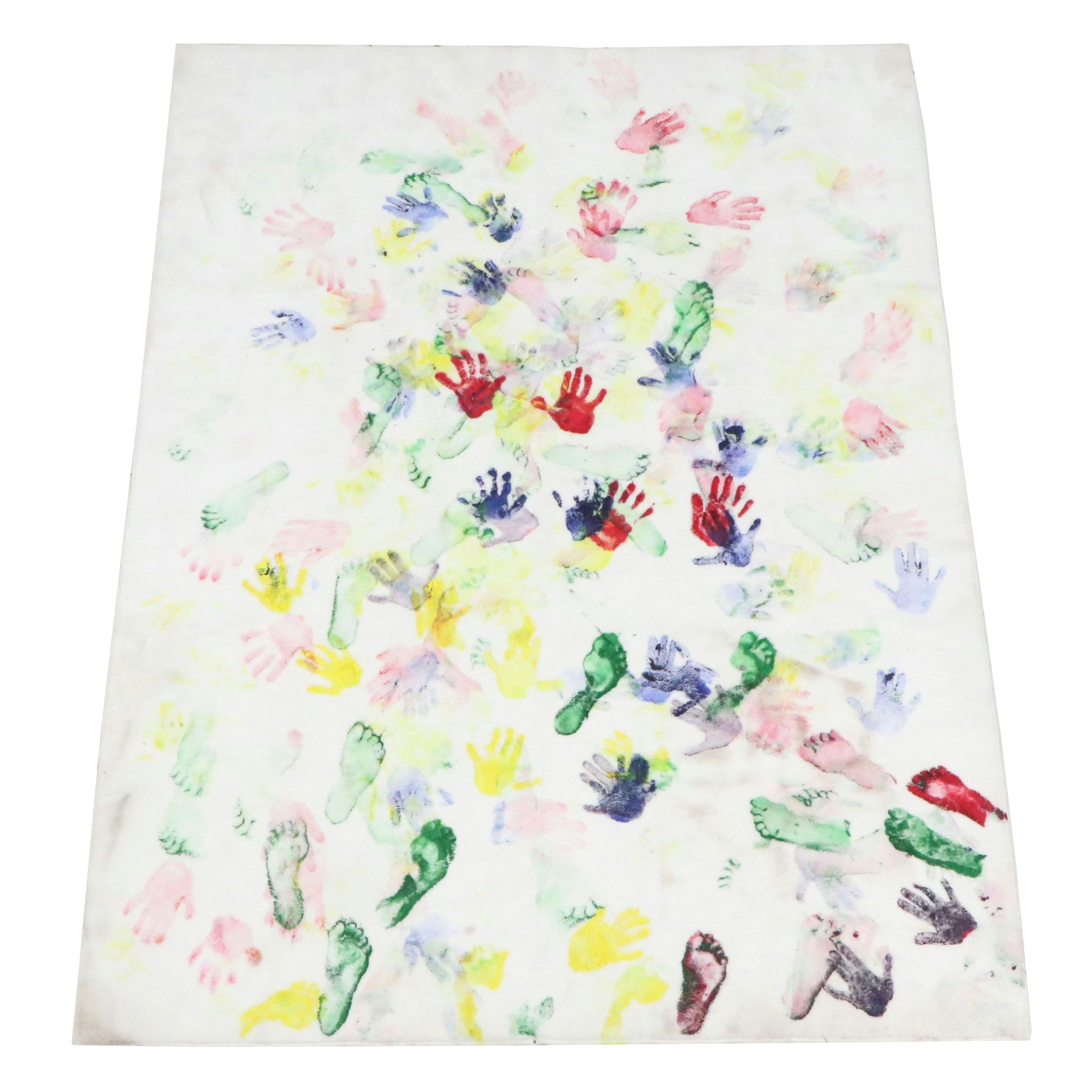 4'11 x 6'10 Machine Made Novelty Screen Print Plus Area Rug