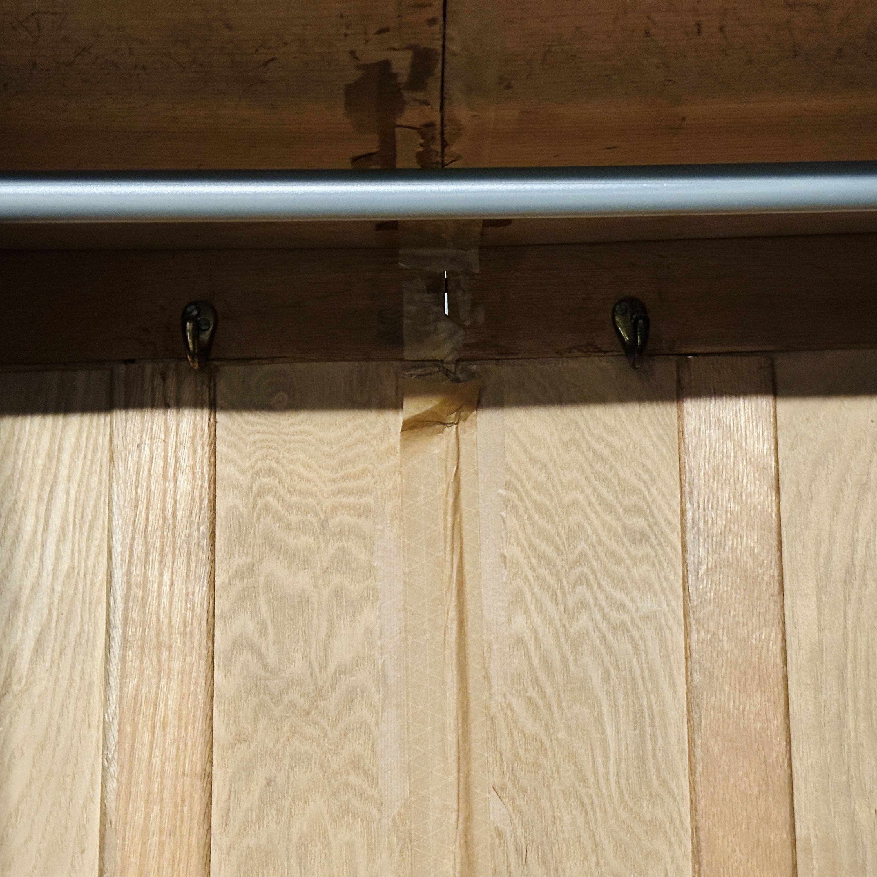 Edwardian Mahogany Mirror Front Wardrobe with Adams Style Mixed Wood Inlay