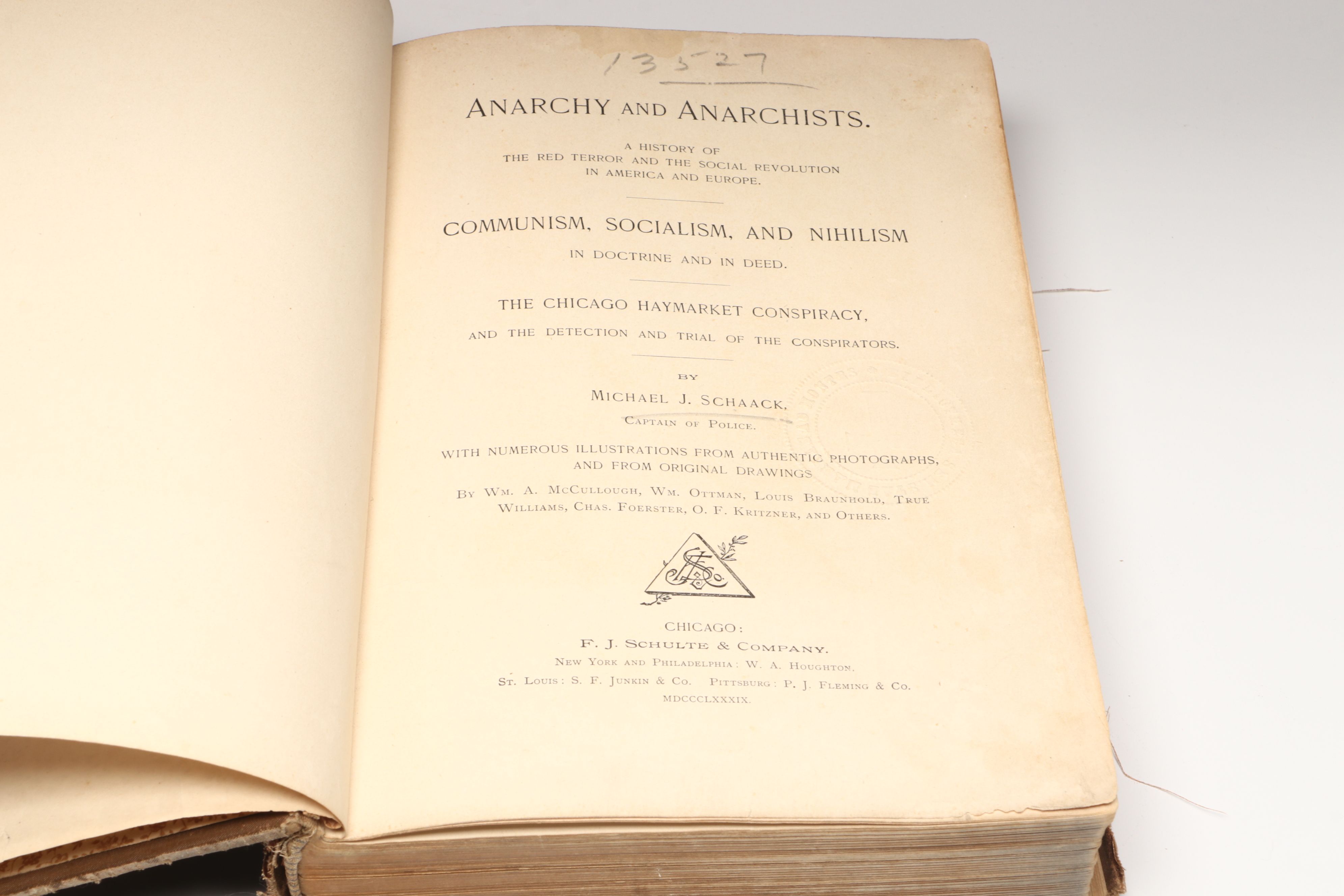 Illustrated "Anarchy and Anarchists" by Michael J. Schaack, 1889