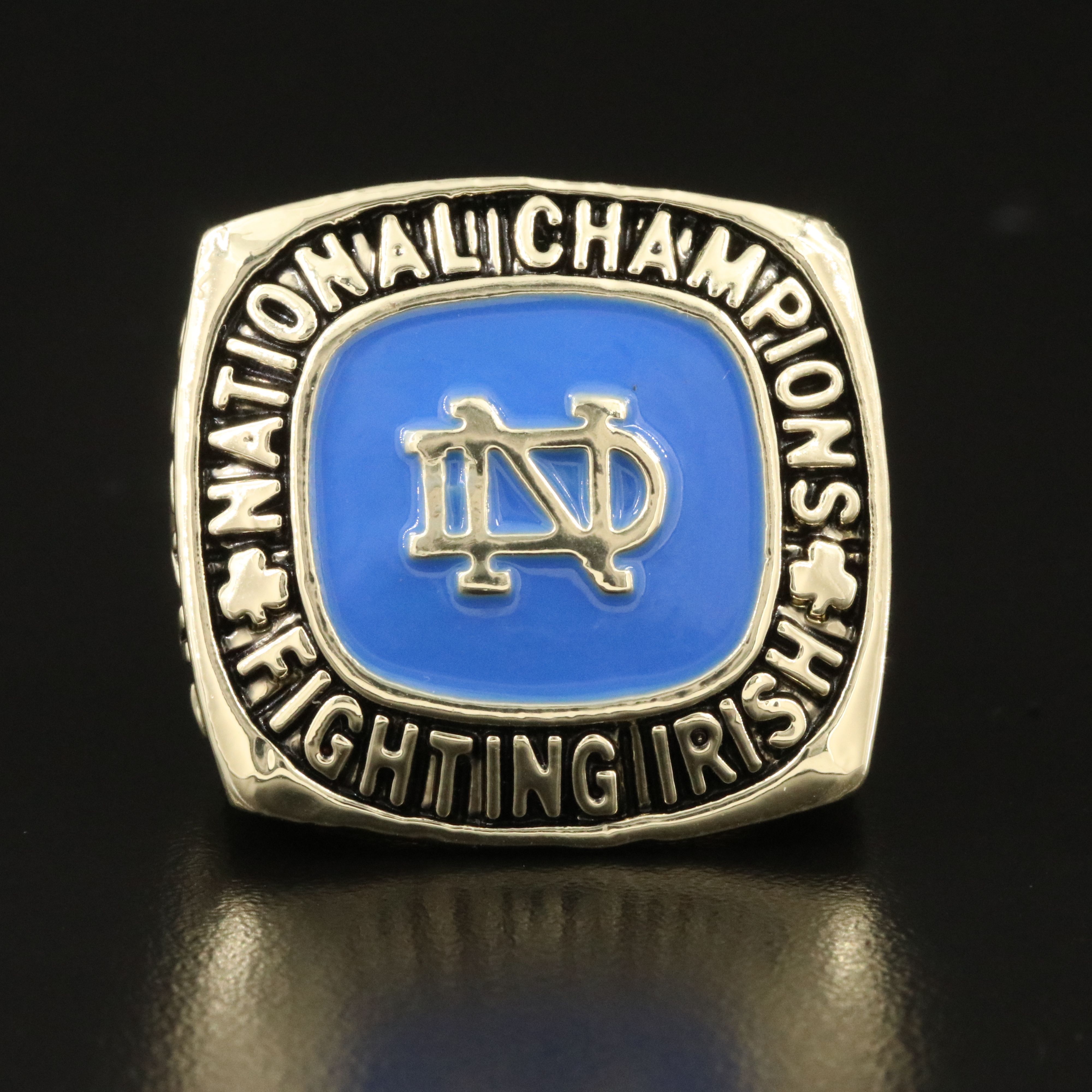 Replica NOTRE DAME 1924 Football National Champions Ring Blue Enamel