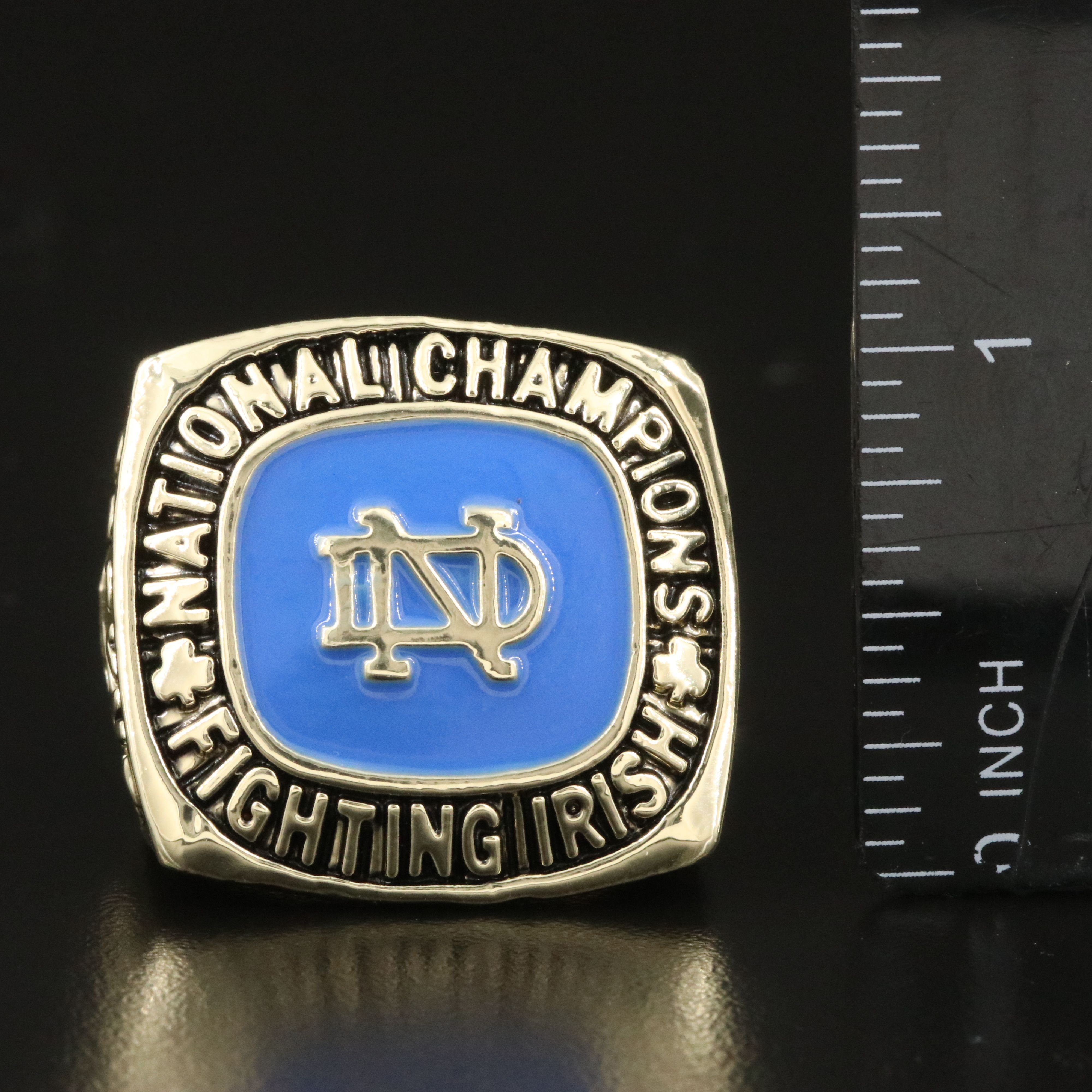 Replica NOTRE DAME 1924 Football National Champions Ring Blue Enamel