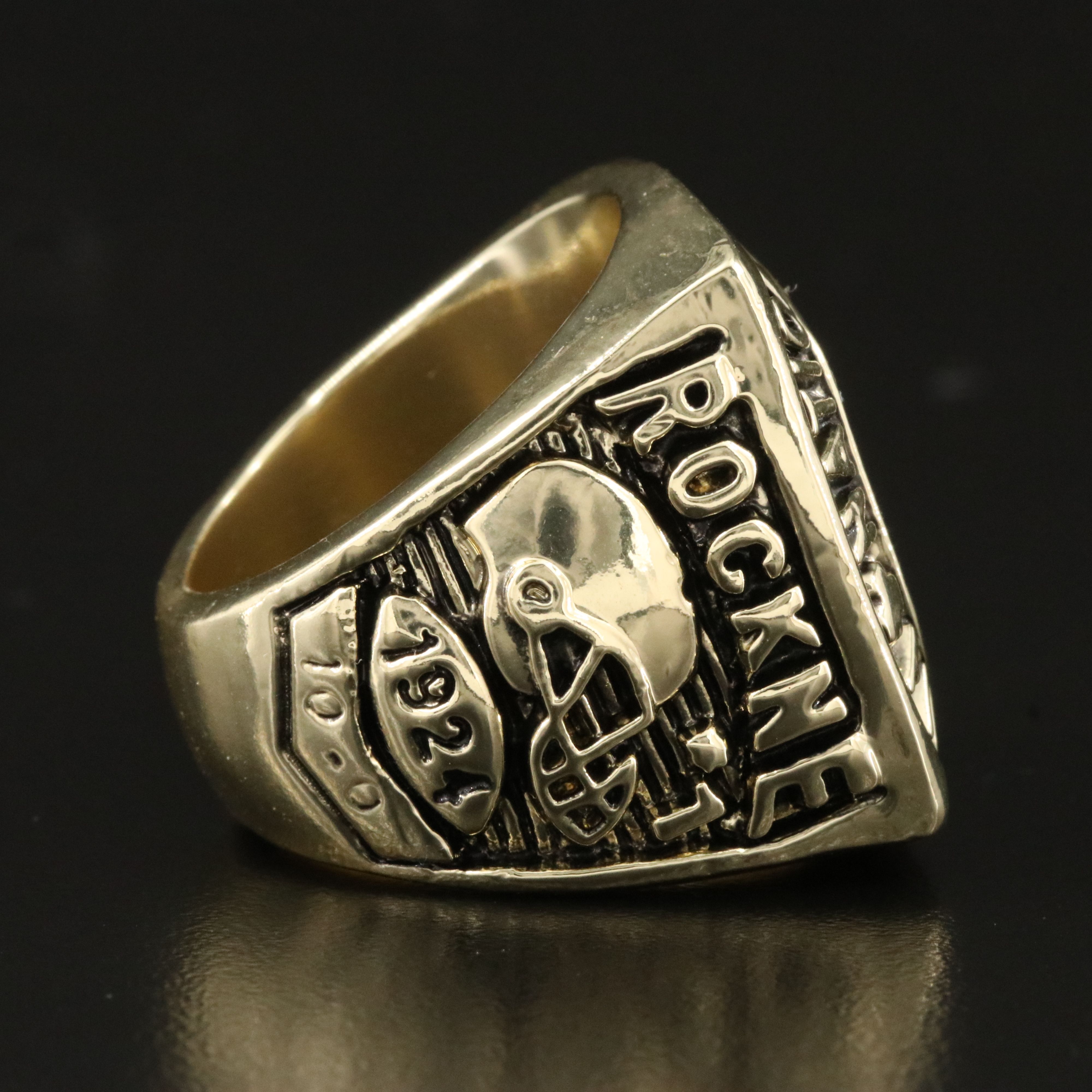 Replica NOTRE DAME 1924 Football National Champions Ring Blue Enamel