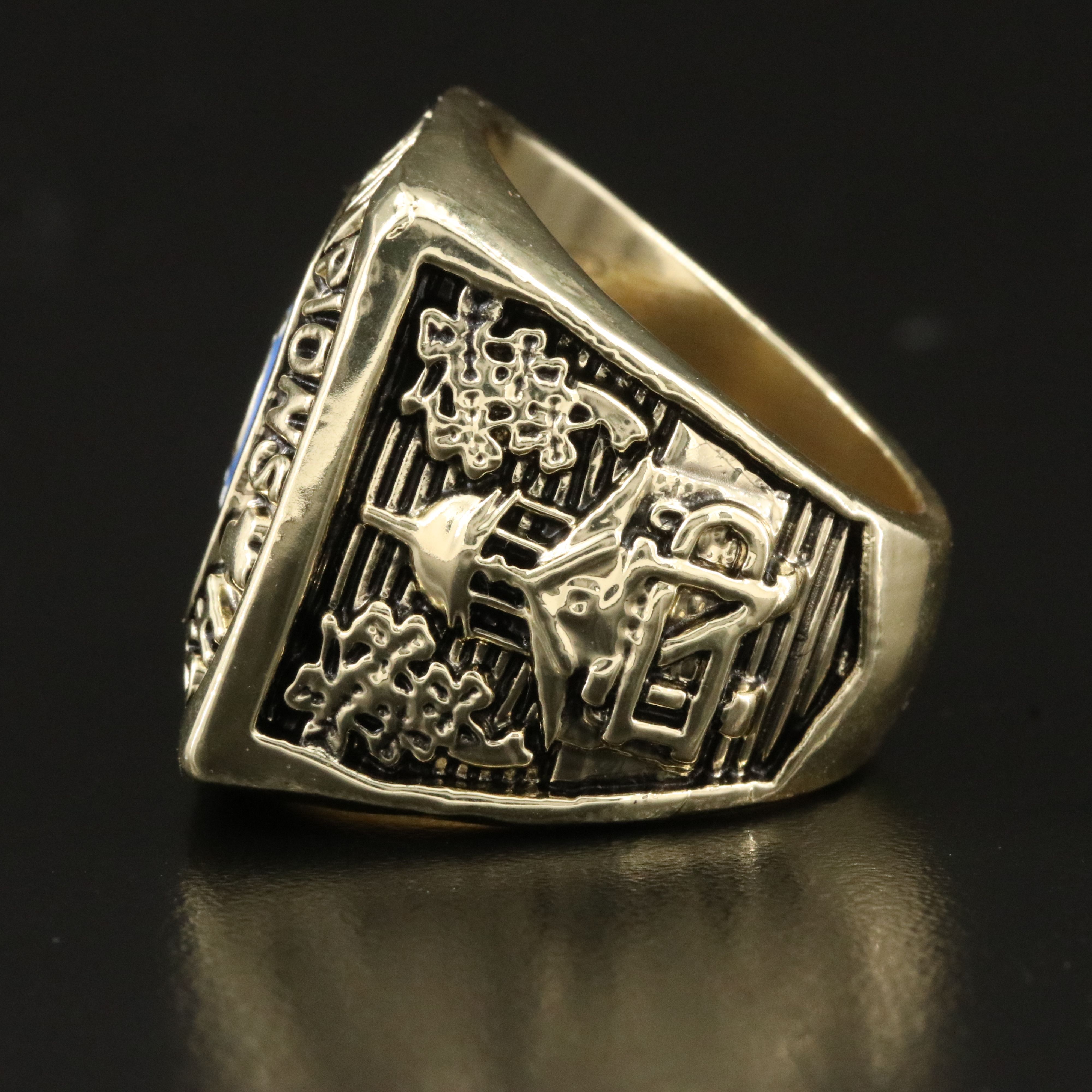 Replica NOTRE DAME 1924 Football National Champions Ring Blue Enamel