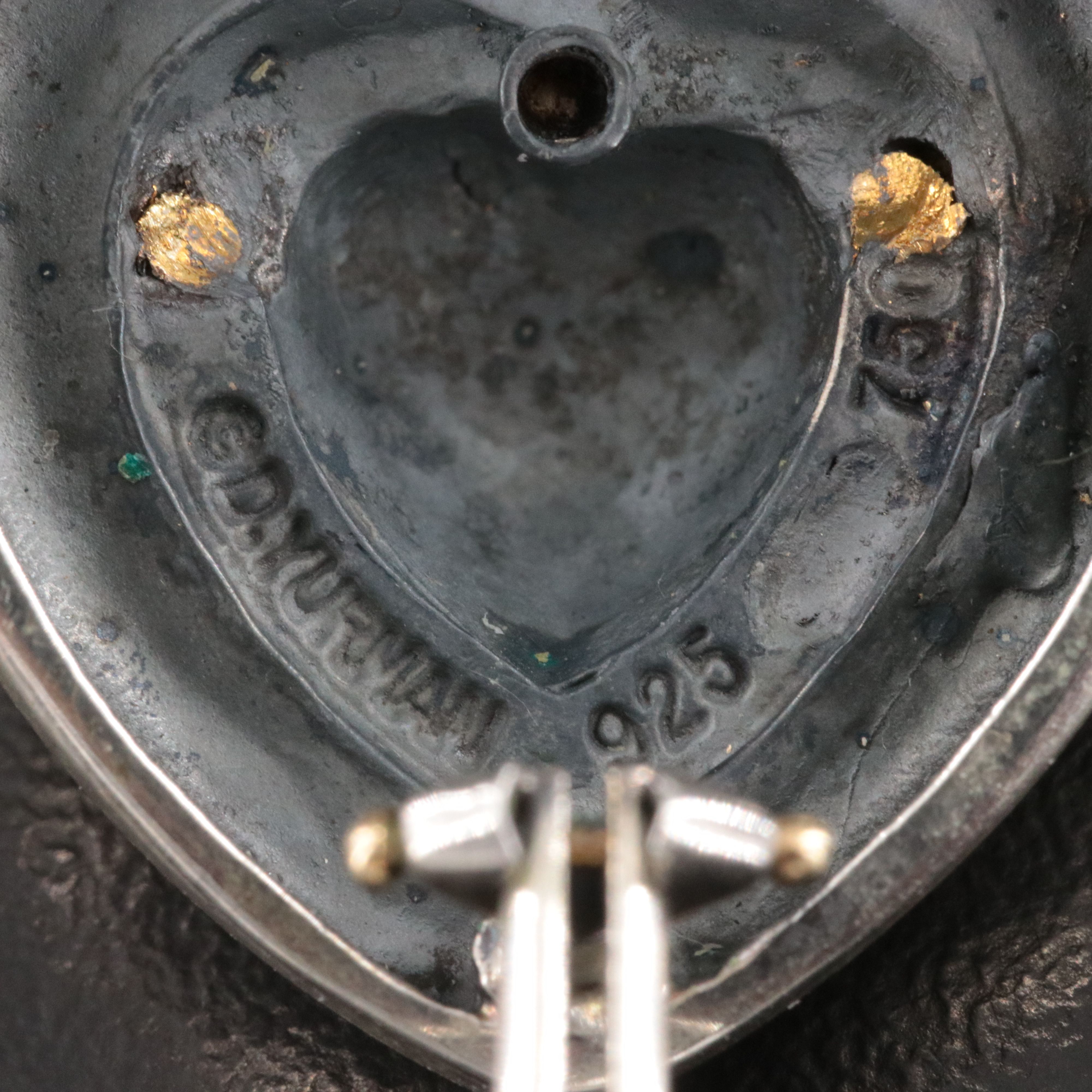 David Yurman Thoroughbred Sterling, 18K Diamond Heart Clip Earrings