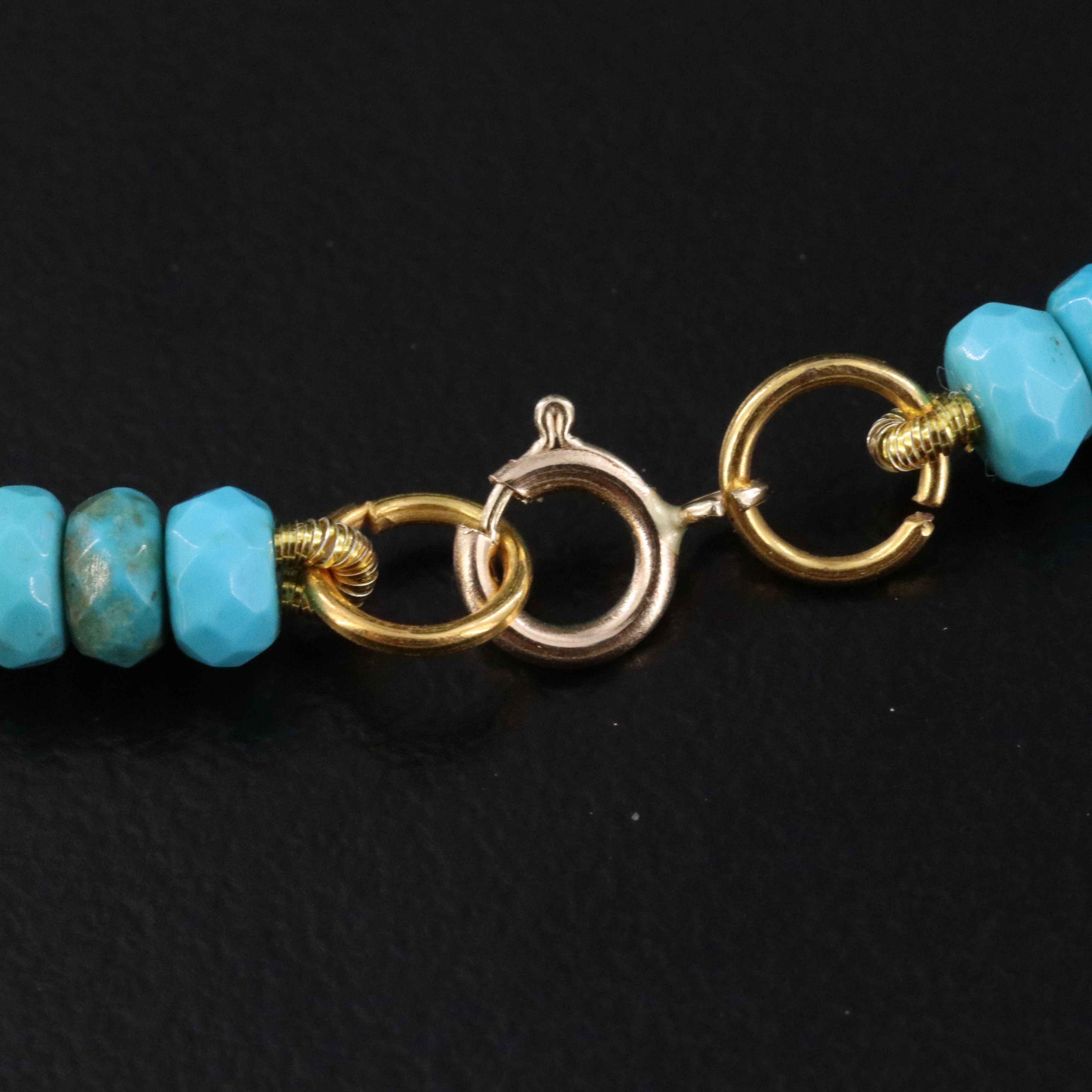 Turquiose Bead Necklace with 14K Clasp