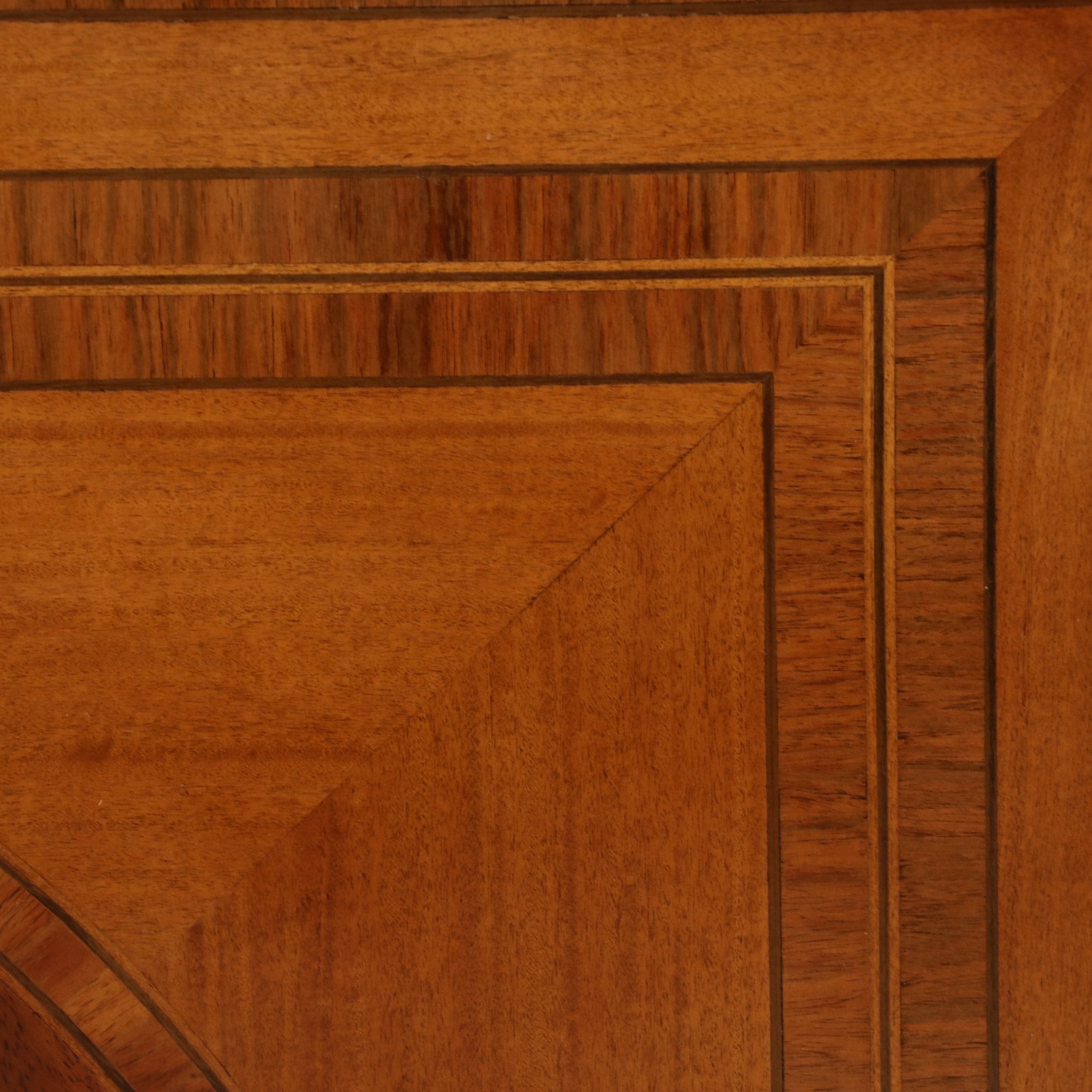 Hepplewhite Style Inlaid Mahogany Breakfront China Cabinet, Late 20th Century