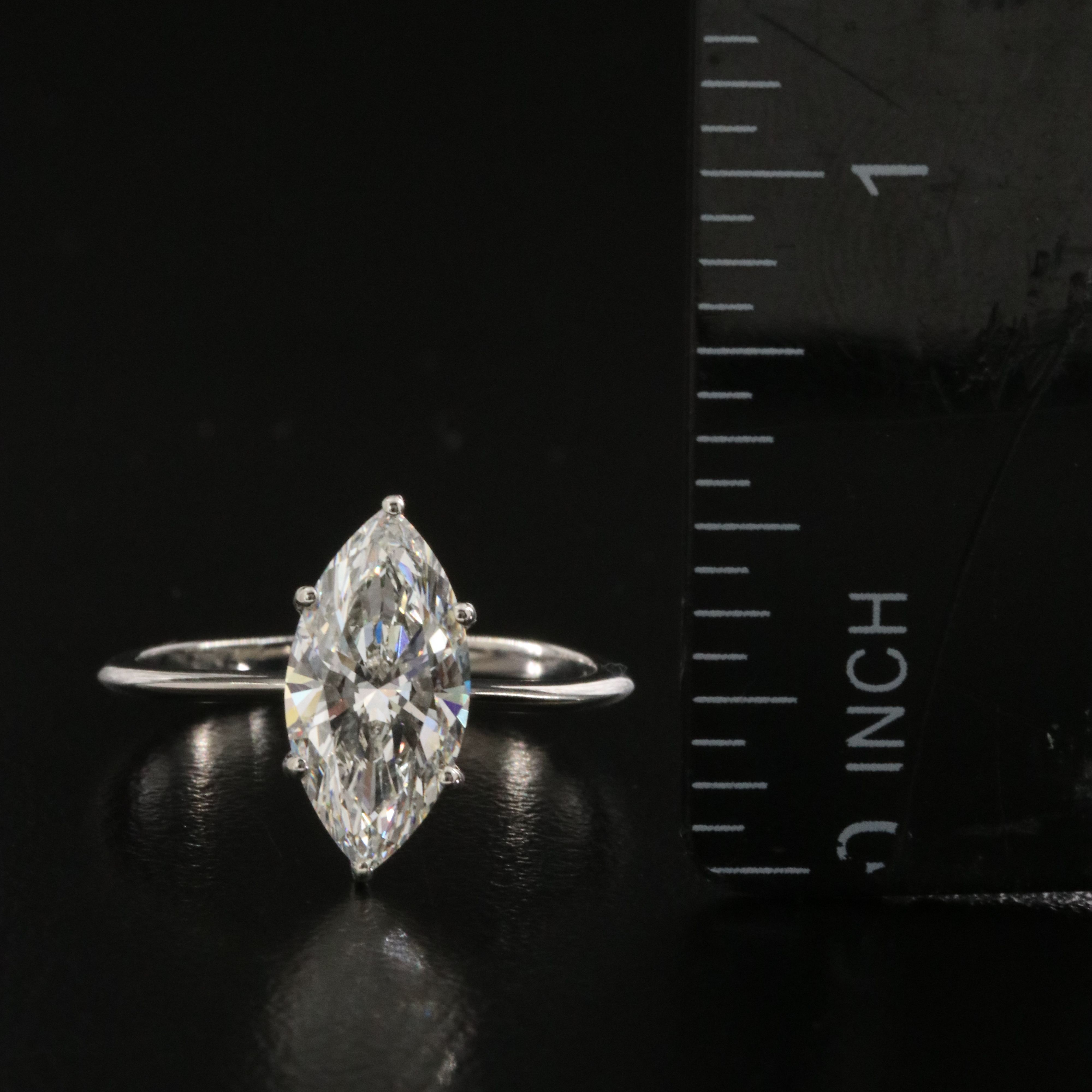 Platinum 2.07 CT Lab Grown Diamond Solitaire Ring