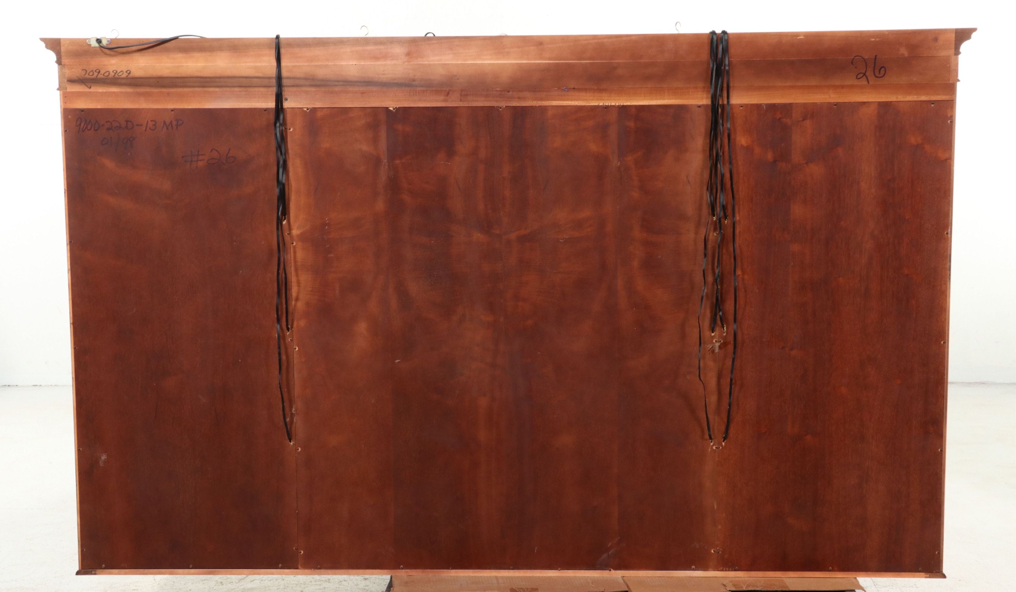 Hepplewhite Style Inlaid Mahogany Breakfront China Cabinet, Late 20th Century