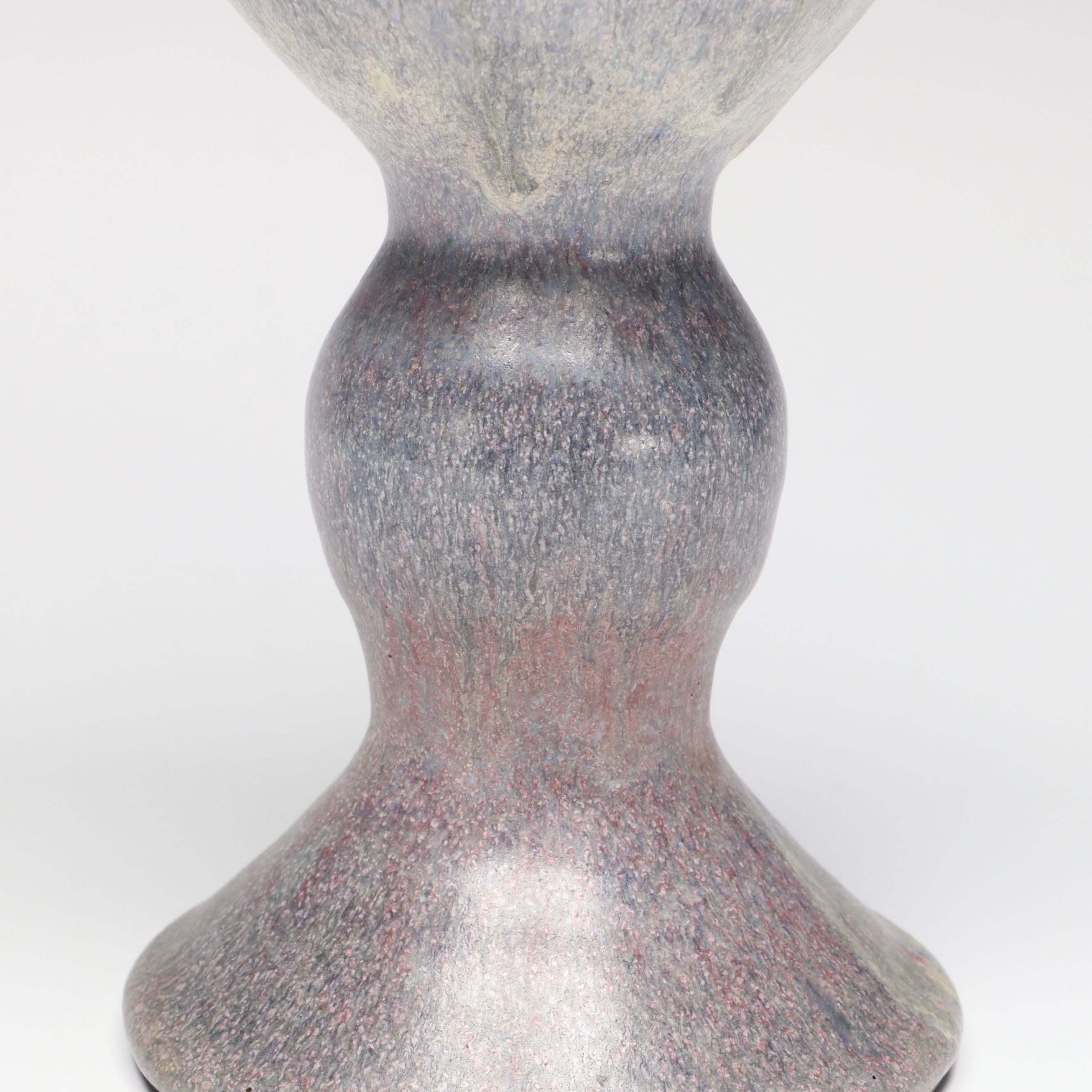 Signed David Changar Art Pottery Pedestal Vase, 1997