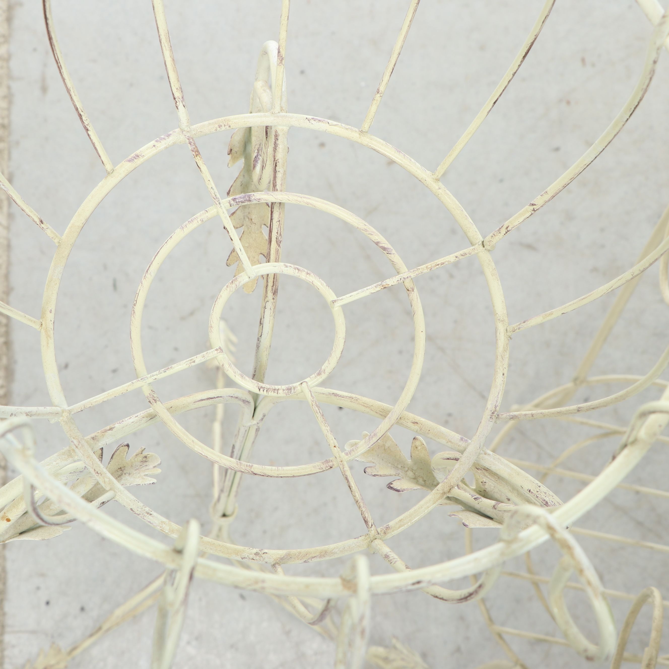 Painted Metal Scrollwork Plant Stands with Foliate Accents, 20th Century