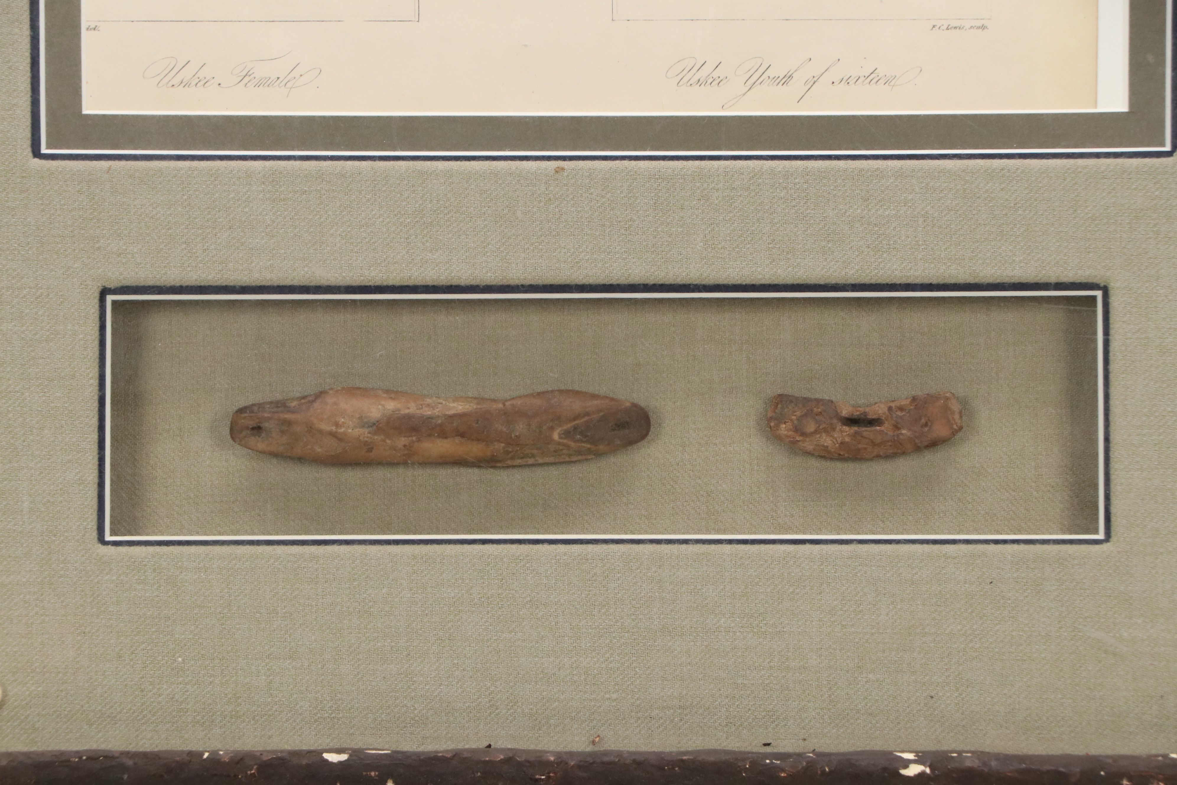 Antique Bookplate Engravings "Uskee Female" and "Uskee Youth of sixteen," 1818