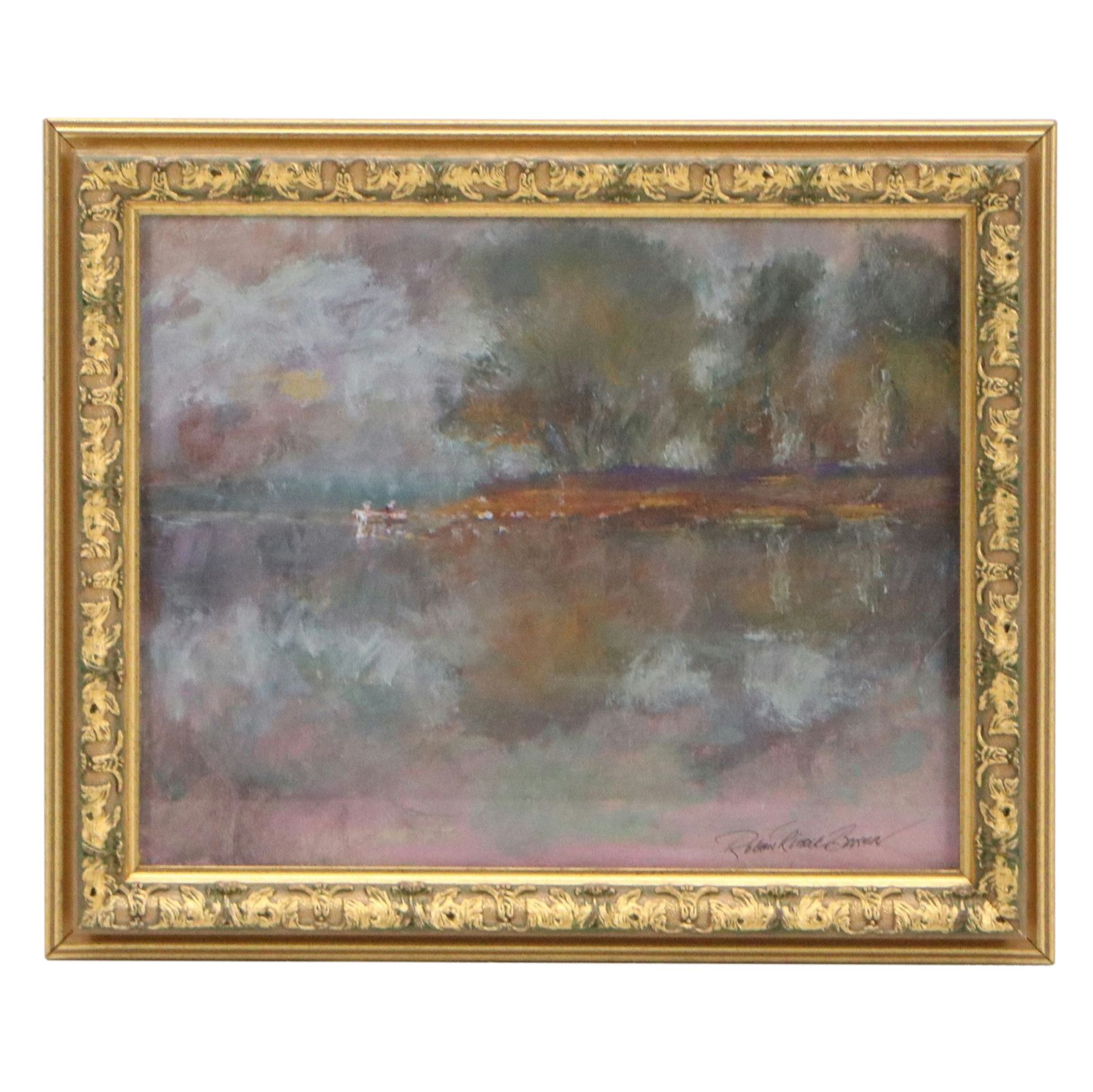 Robert Riddle Baker Acrylic Painting "Boating Day," 2025