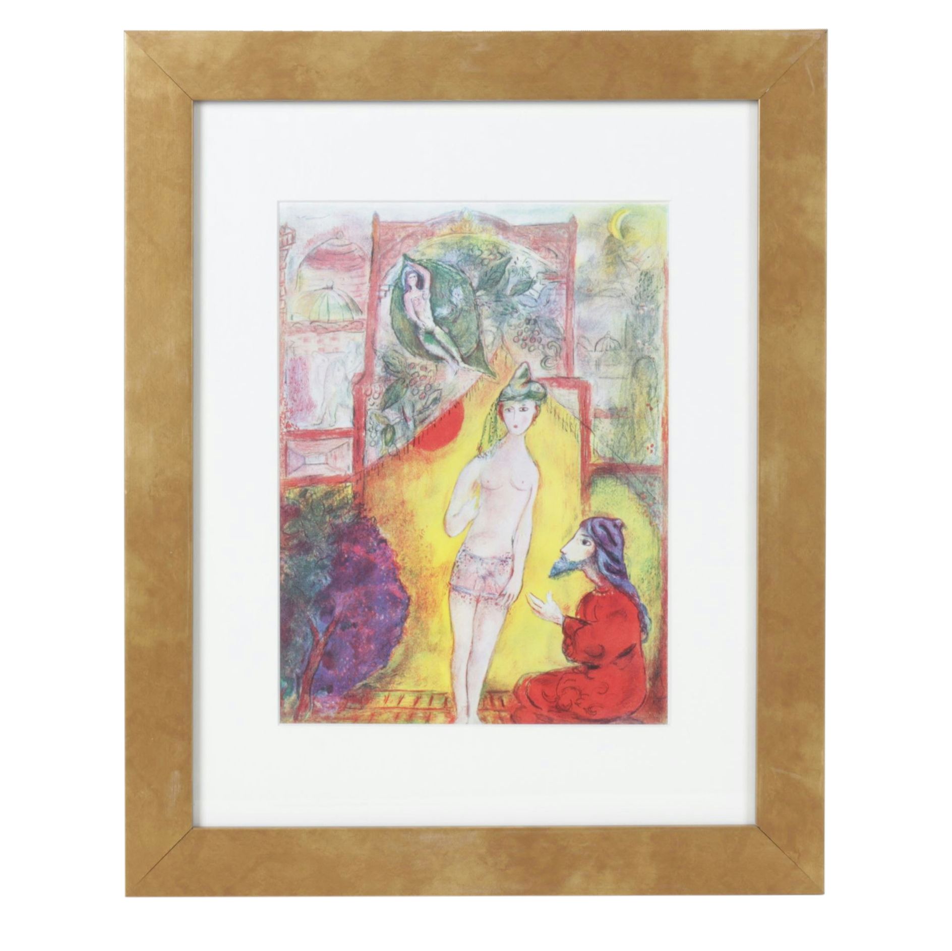 Marc Chagall Lithograph "Then the Boy displayed to the Dervish his Bosom"