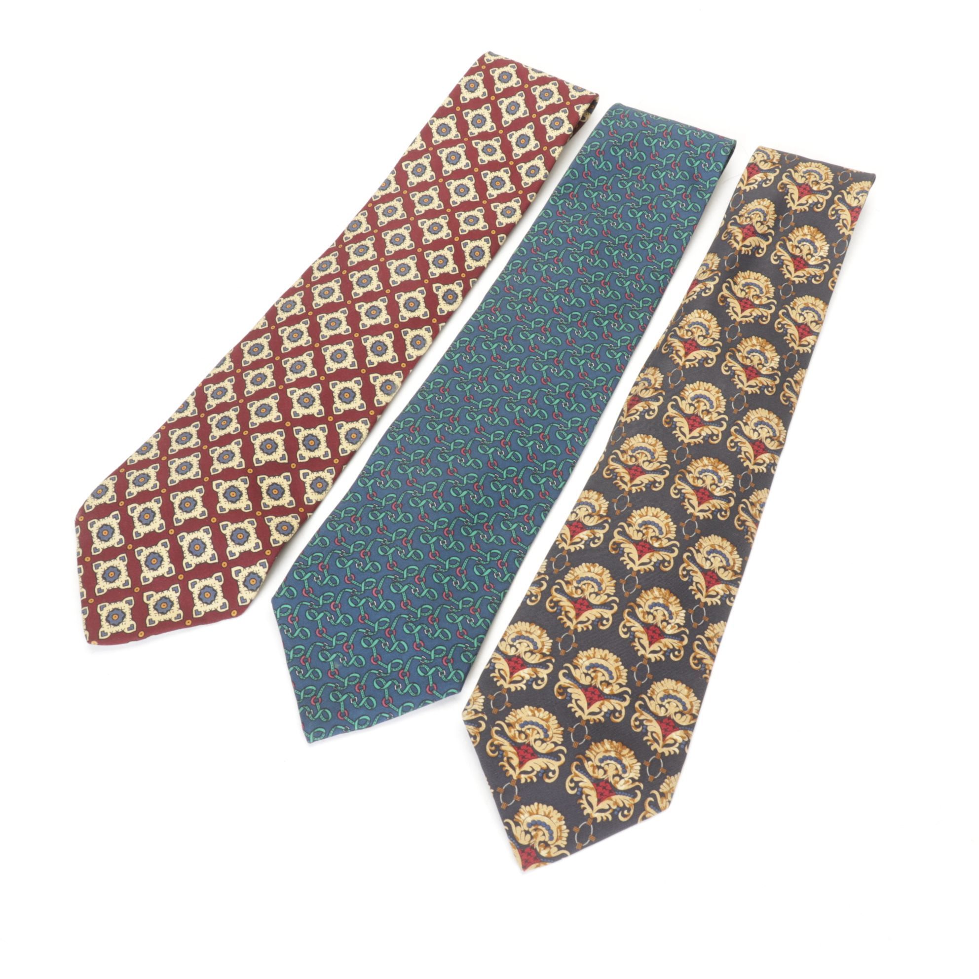 Christian Dior Monsieur and Coach Set of Patterned Neck Ties