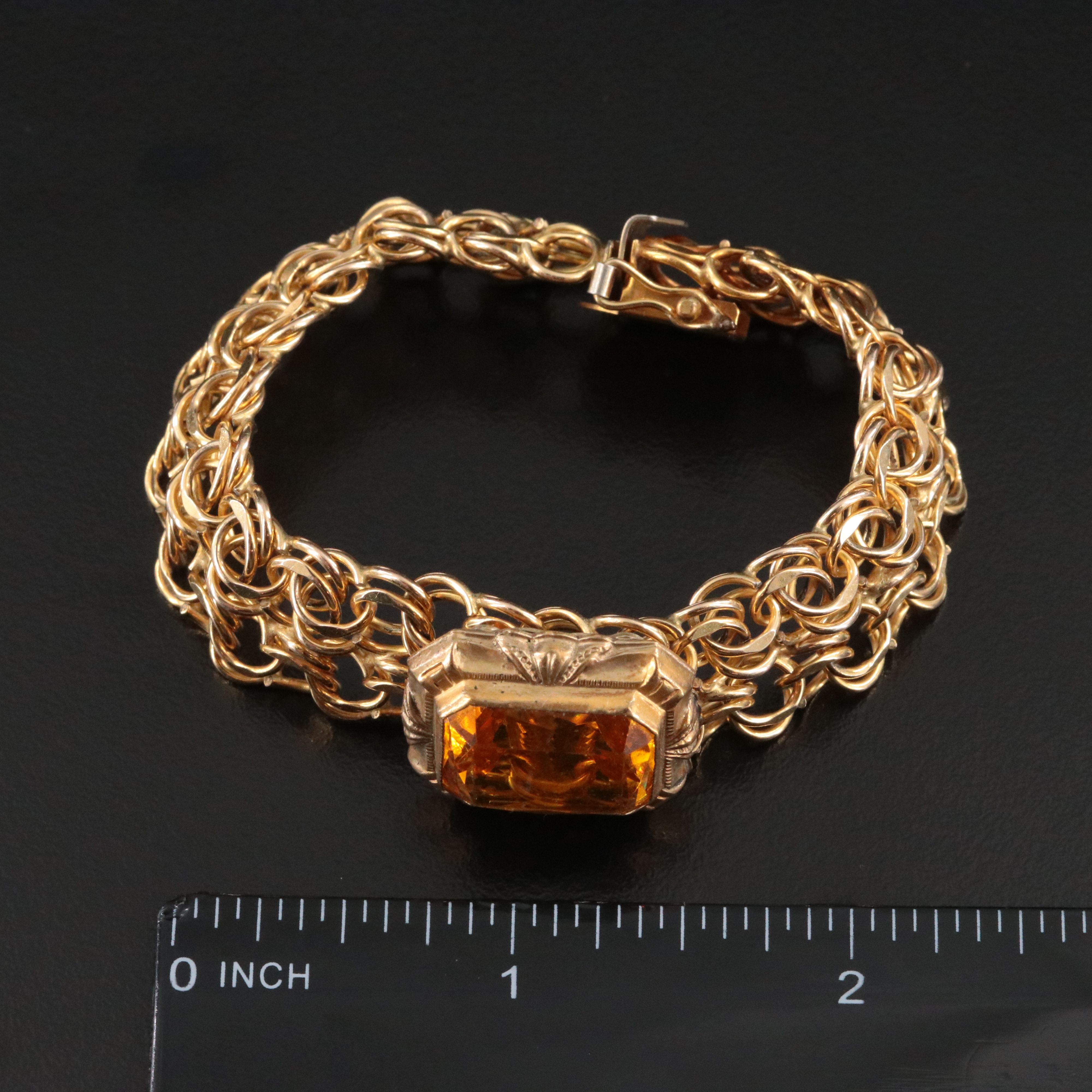 Art Deco Sterling Earrings & 1960s Jacoby-Bender Gold-Filled Bracelet