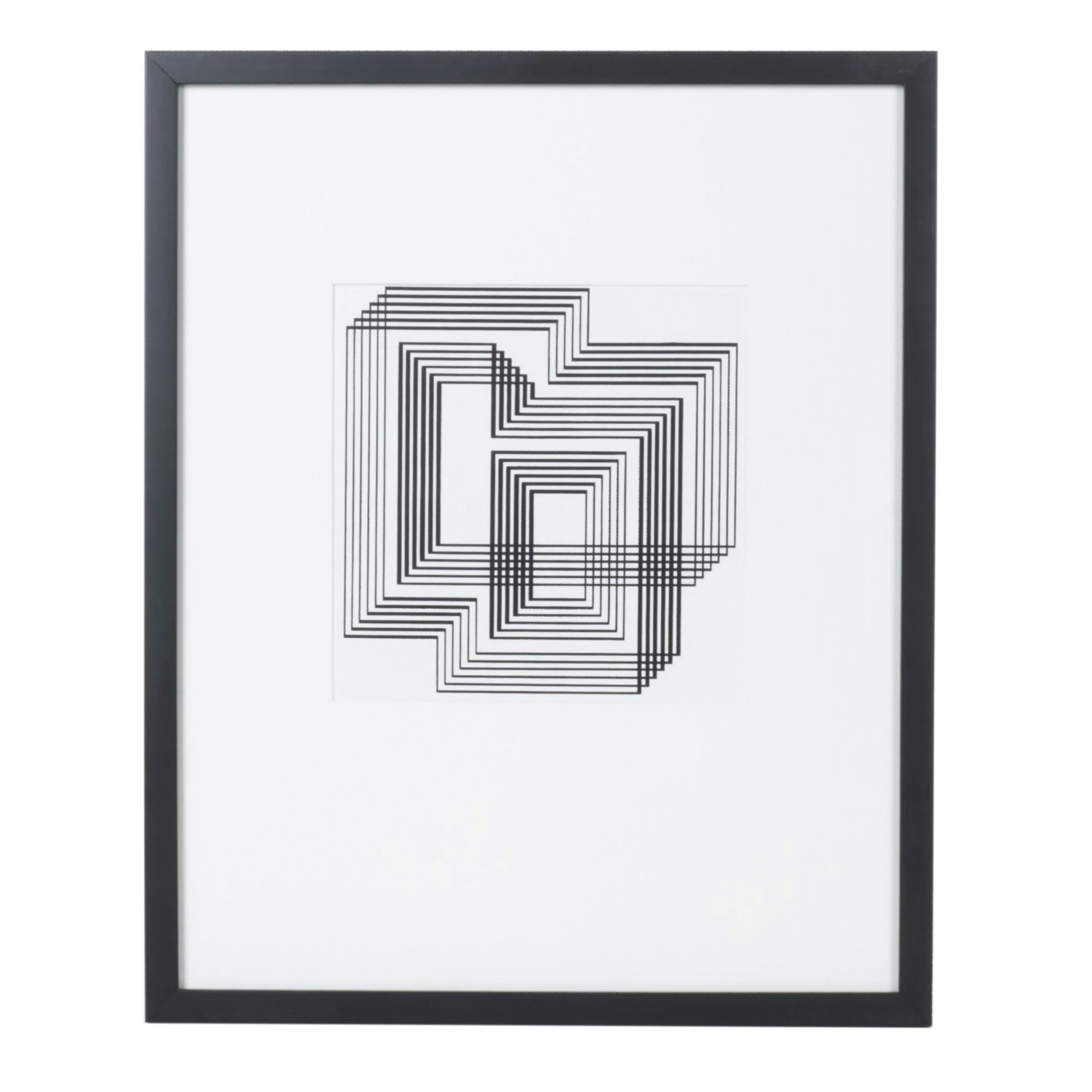 Geometric Lithograph After Josef Albers from Graphic Tectonics Series
