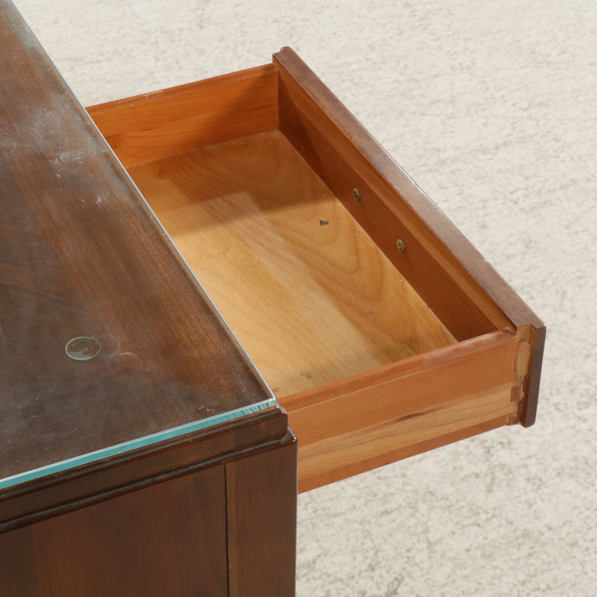 Ethan Allen Campaign Style Cherry Desk, Late 20th Century