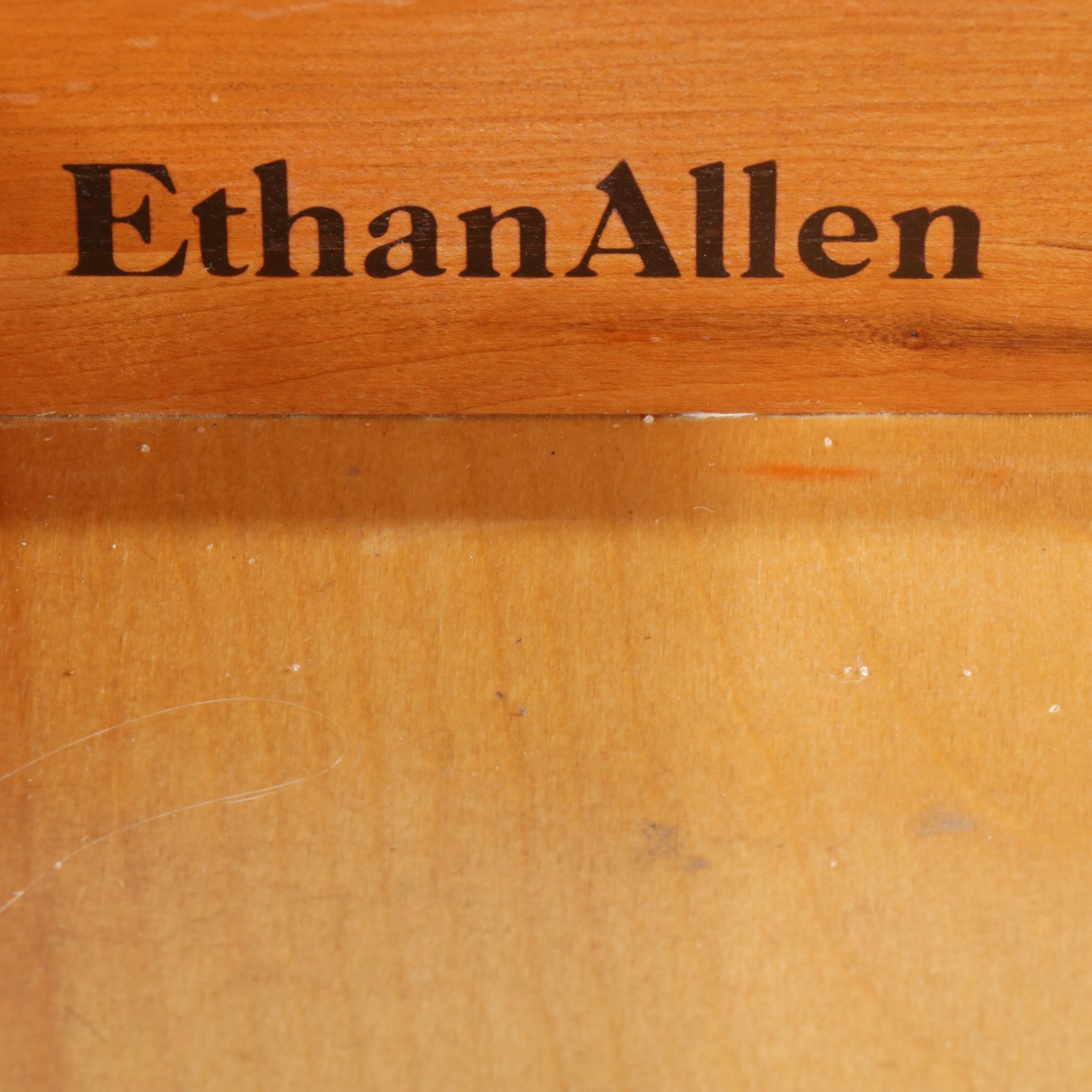 Ethan Allen Campaign Style Cherry Desk, Late 20th Century