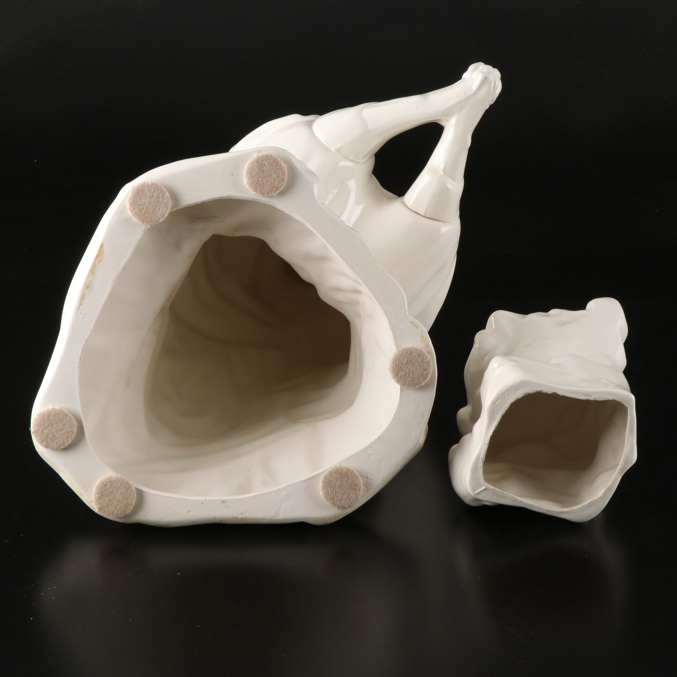 Ceramic Praying Jesus with Aragonite Specimen