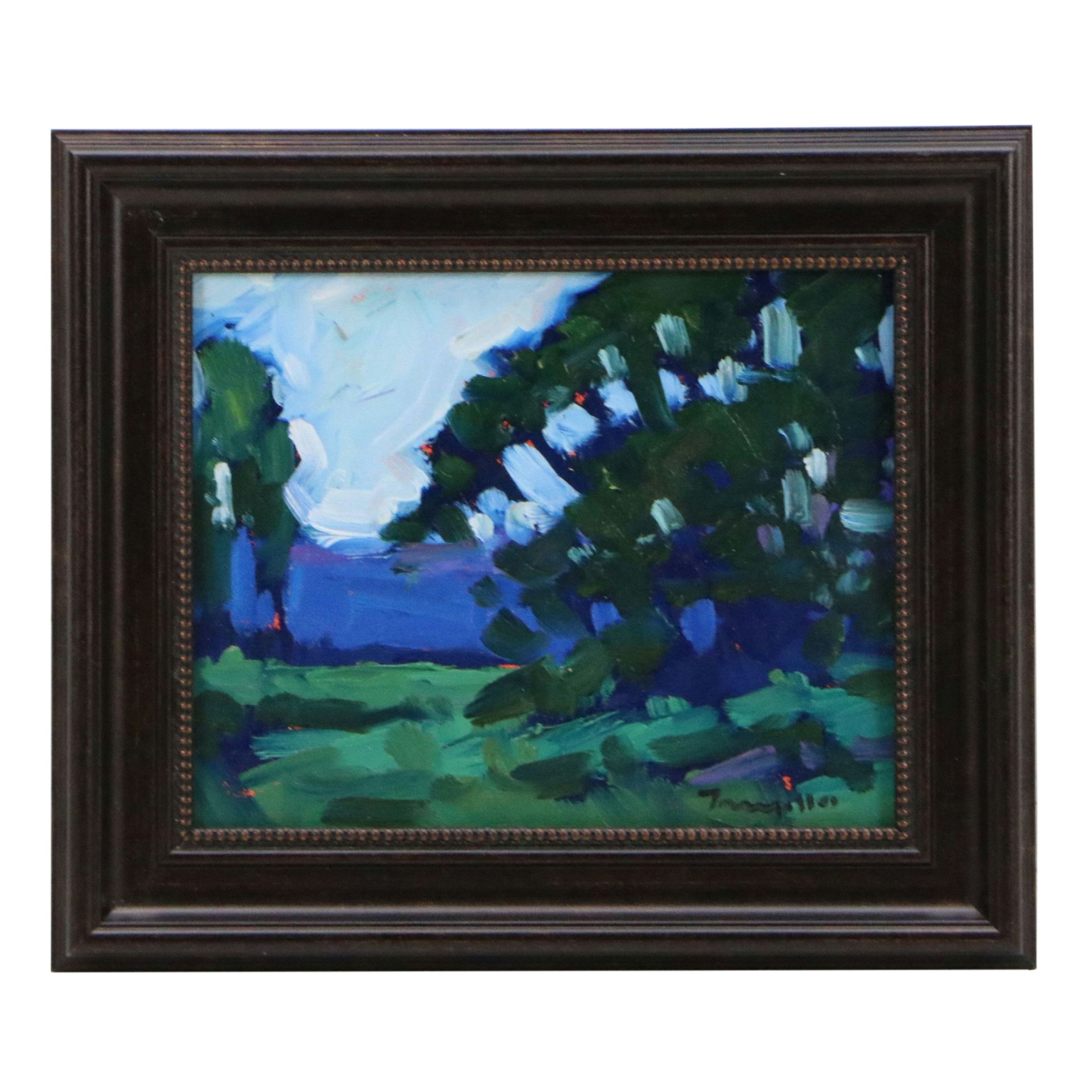 Jose Trujillo Forest Landscape Oil Painting, 21st Century