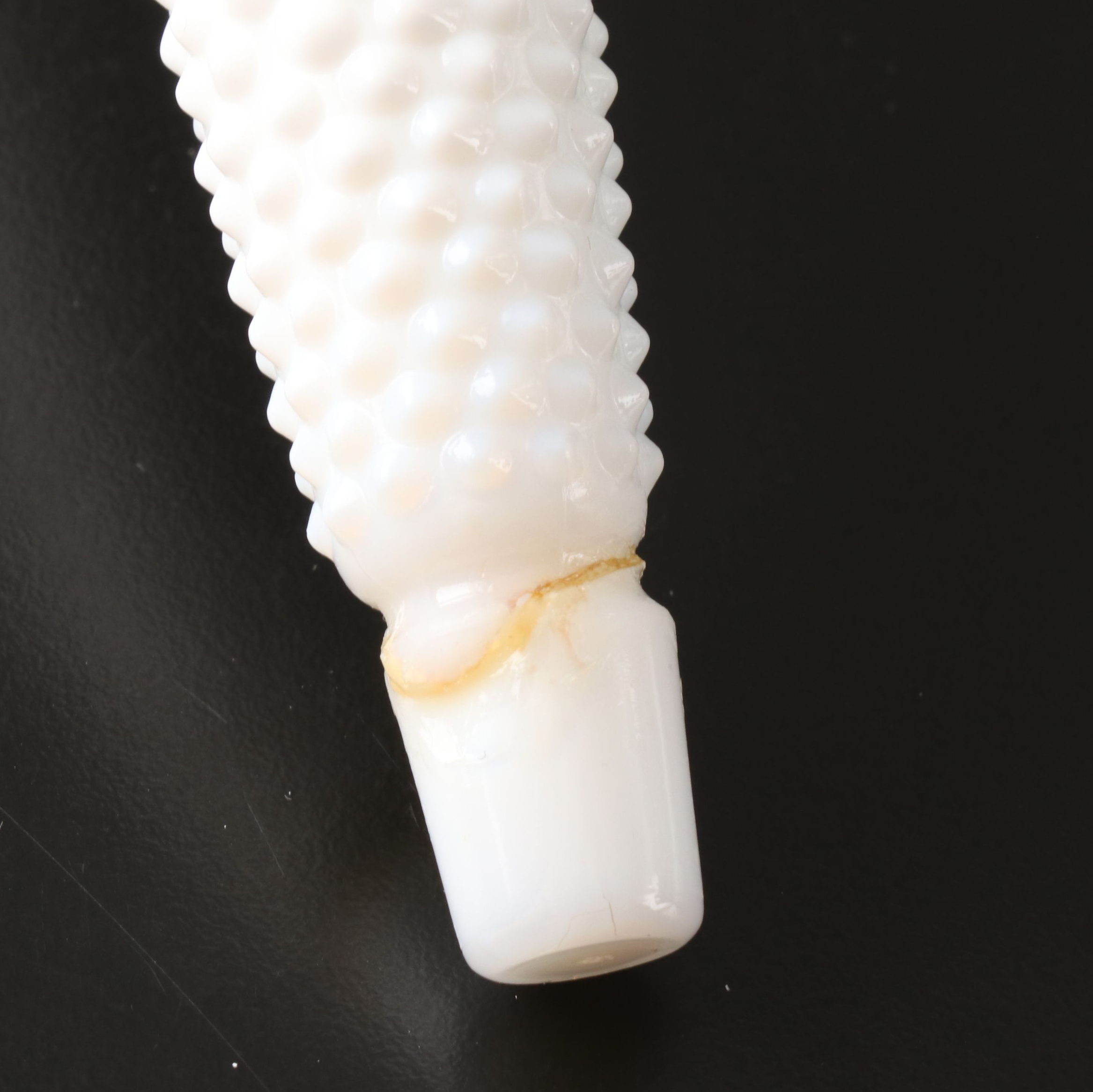 Fenton Hobnail Milk Glass Epergnes with Ruffled Edge Bowls, Mid to Late 20th C.